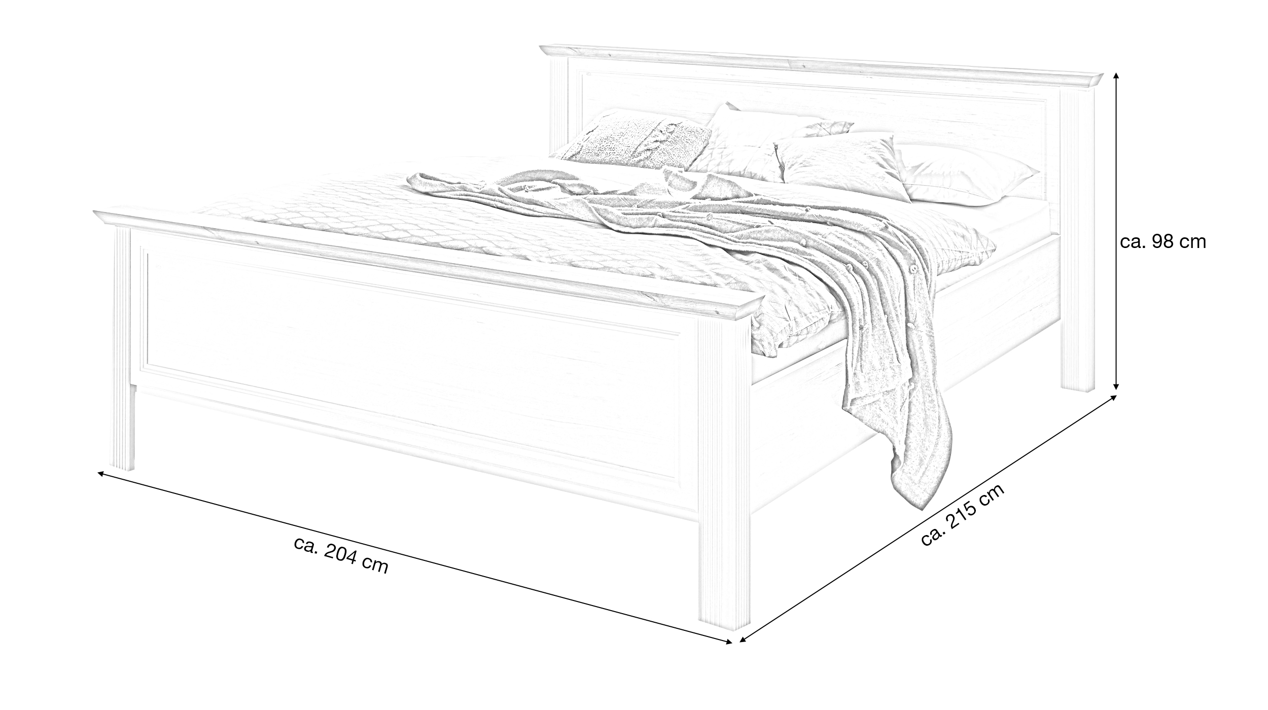 Jugendbett 180 x 200 cm Pinie weiß - Artisan Eiche - JASMIN