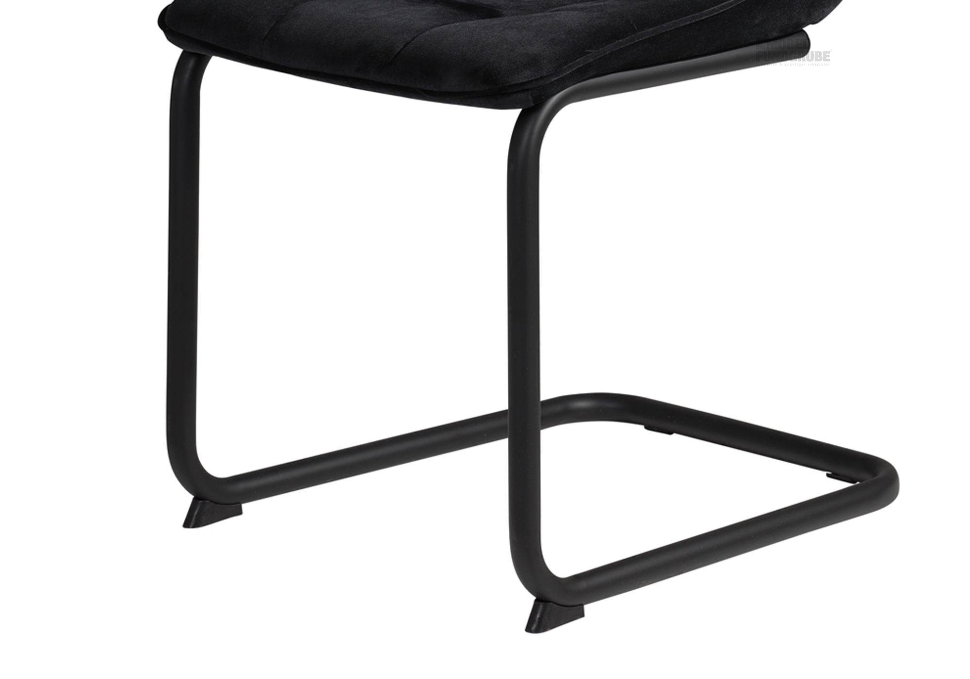 Schwingstuhl für Esszimmer schwarz mit Samtstoff - JENNY