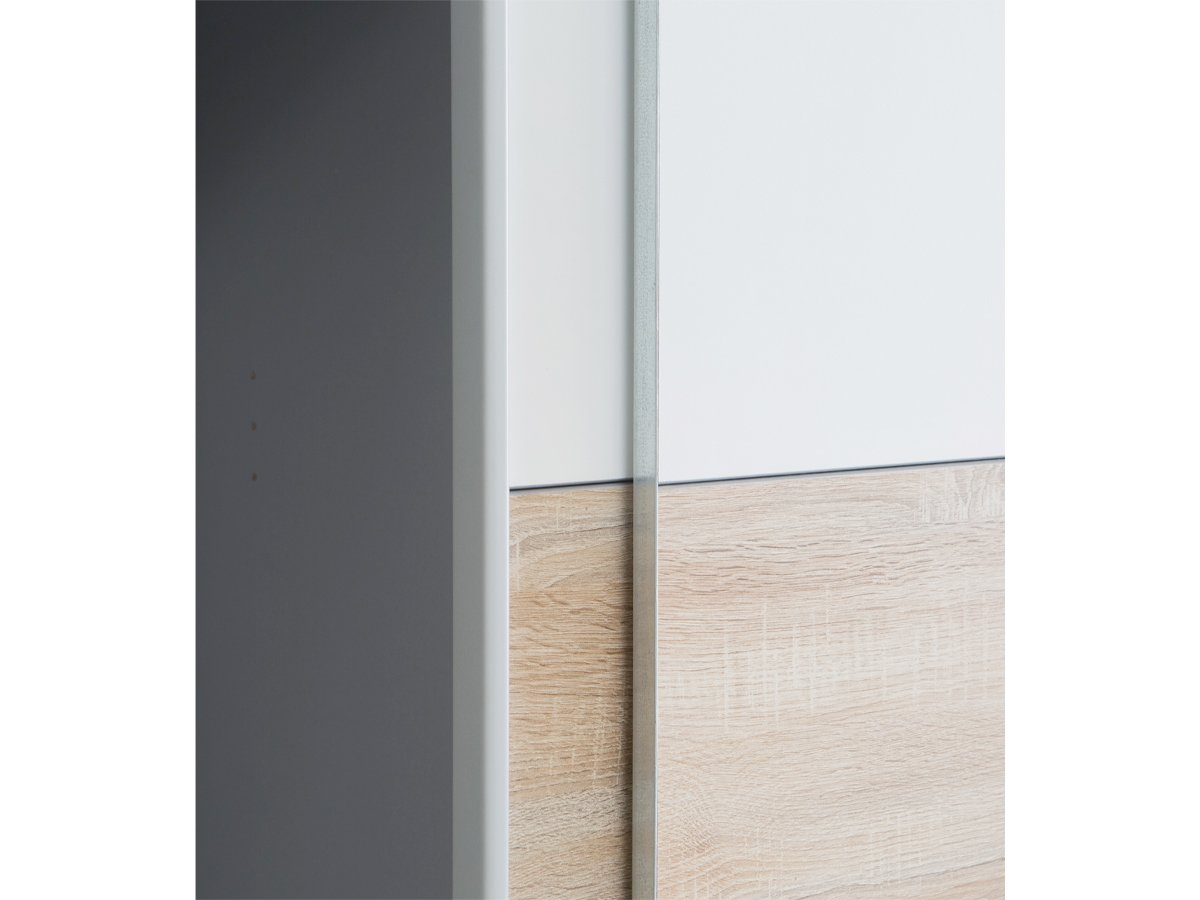 Kleiderschrank Sonoma Eiche - weiß 270 cm 4-türig - NARAGO