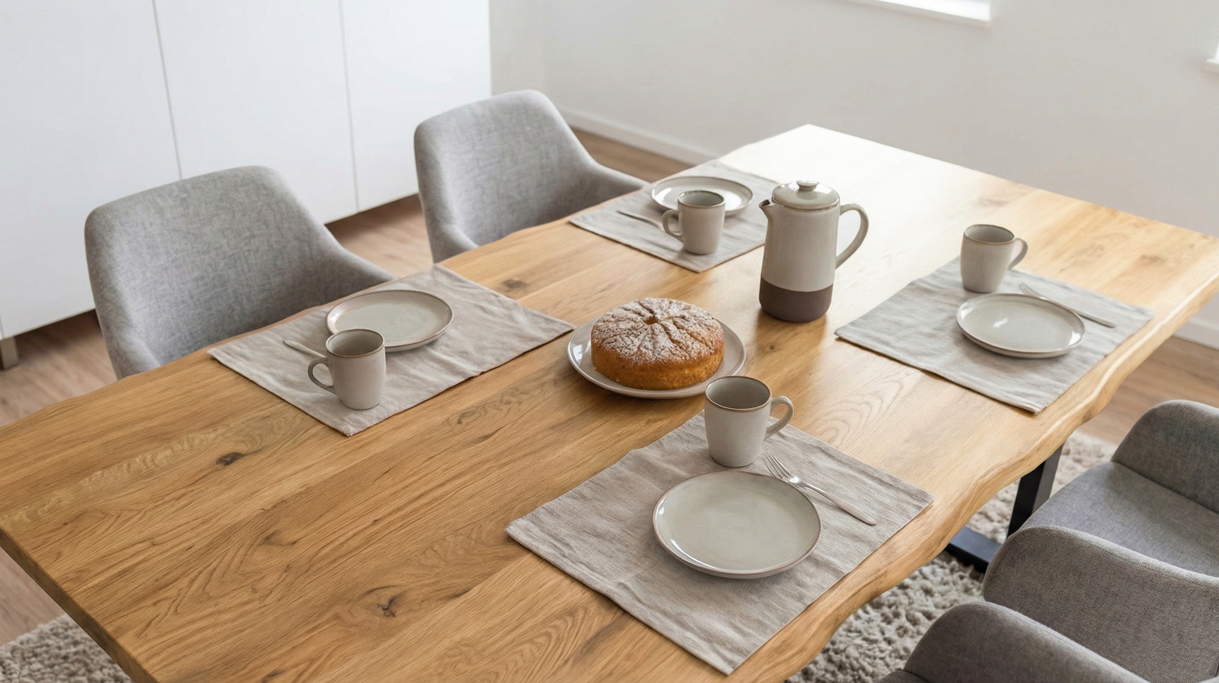 Esstisch Baumkantentisch Optik 180 cm Wildeiche massiv geölt - DALIUS