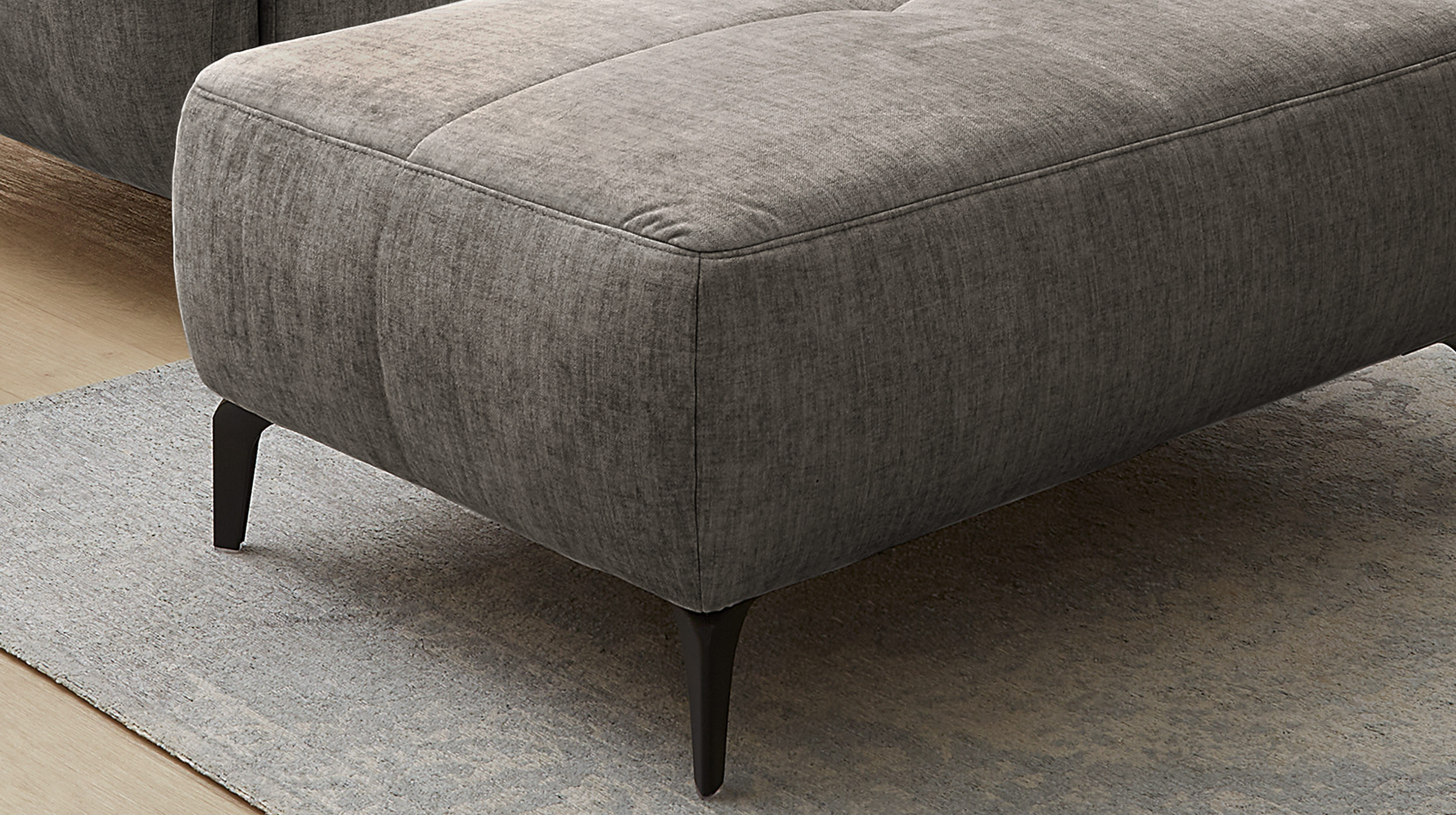 Hocker Sitzhocker 79 x 111 cm Veloursbezug grau - SALO