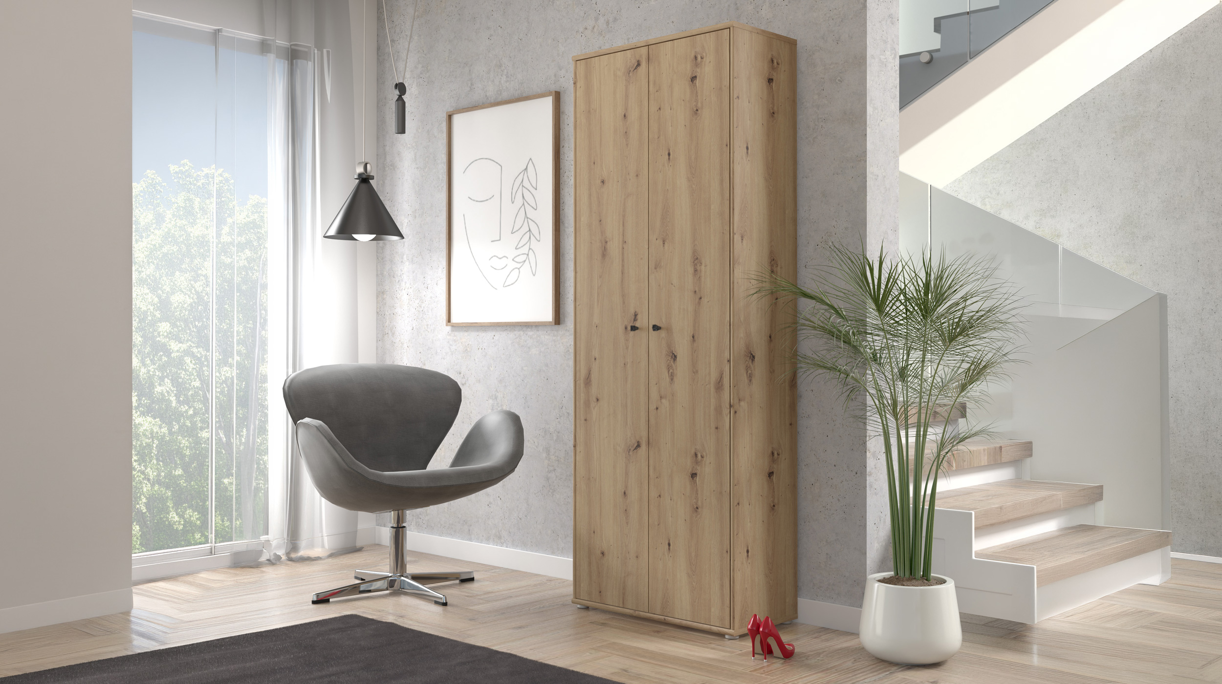 Mehrzweckschrank Artisan Eiche 74 x 35 cm - TEMPRA 