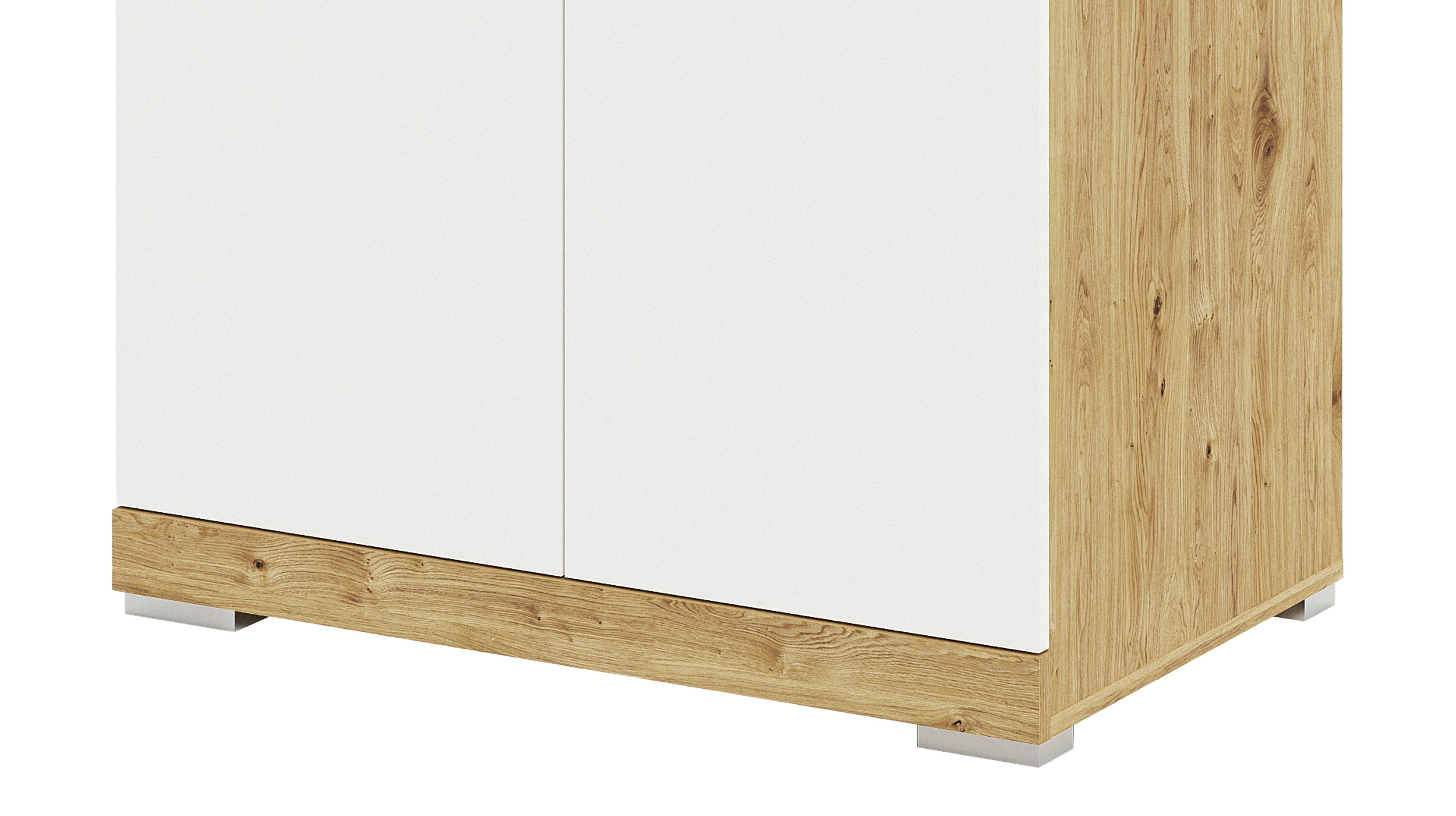 Kommode weiß Artisan Eiche 80 x 50 cm - 2-türig - BRISTOL