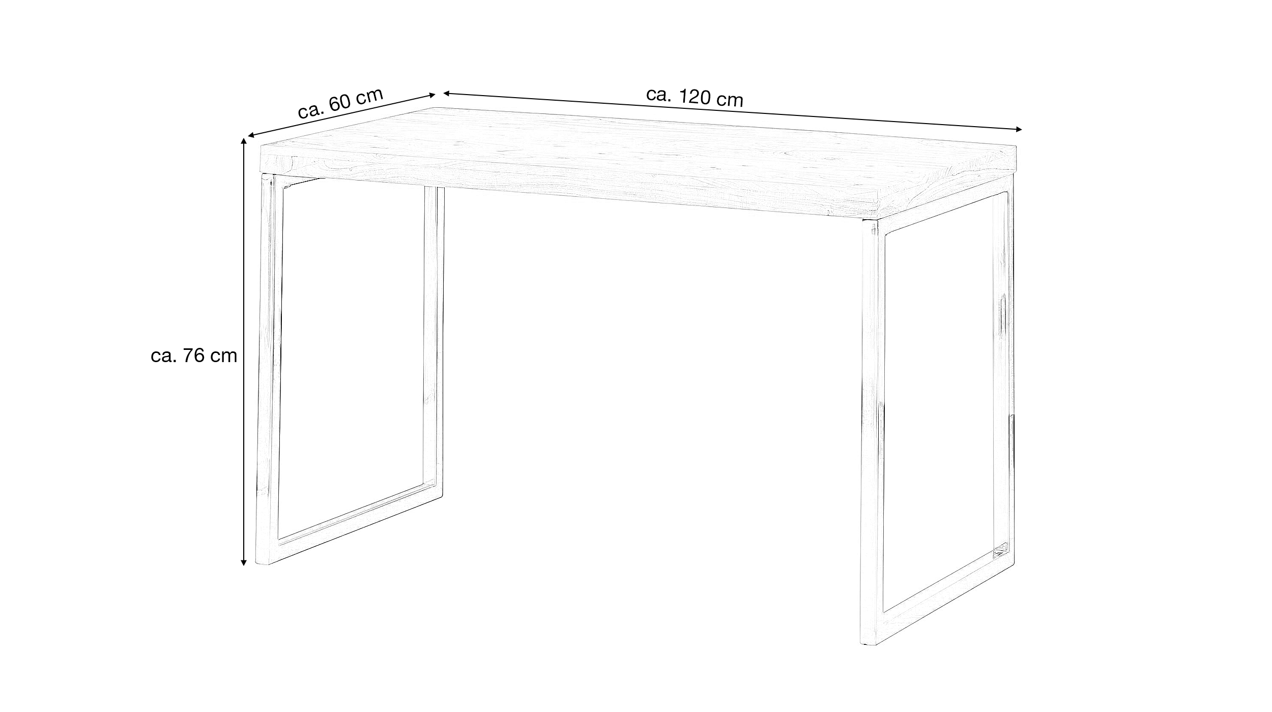 Schreibtisch Akazie massiv lackiert - 120 cm - GORM