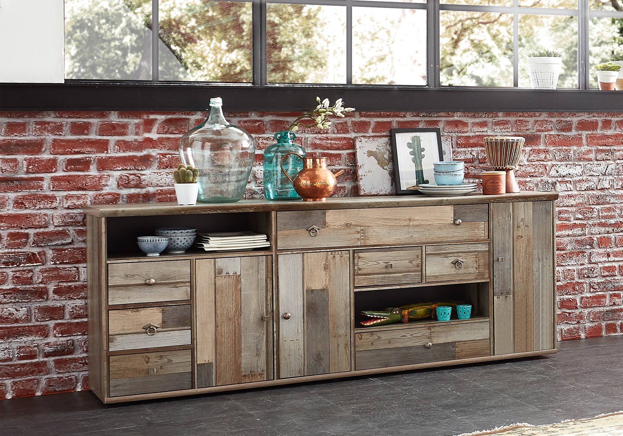 Sideboard mit 7 Schubladen Driftwood 193 cm - BONANZA