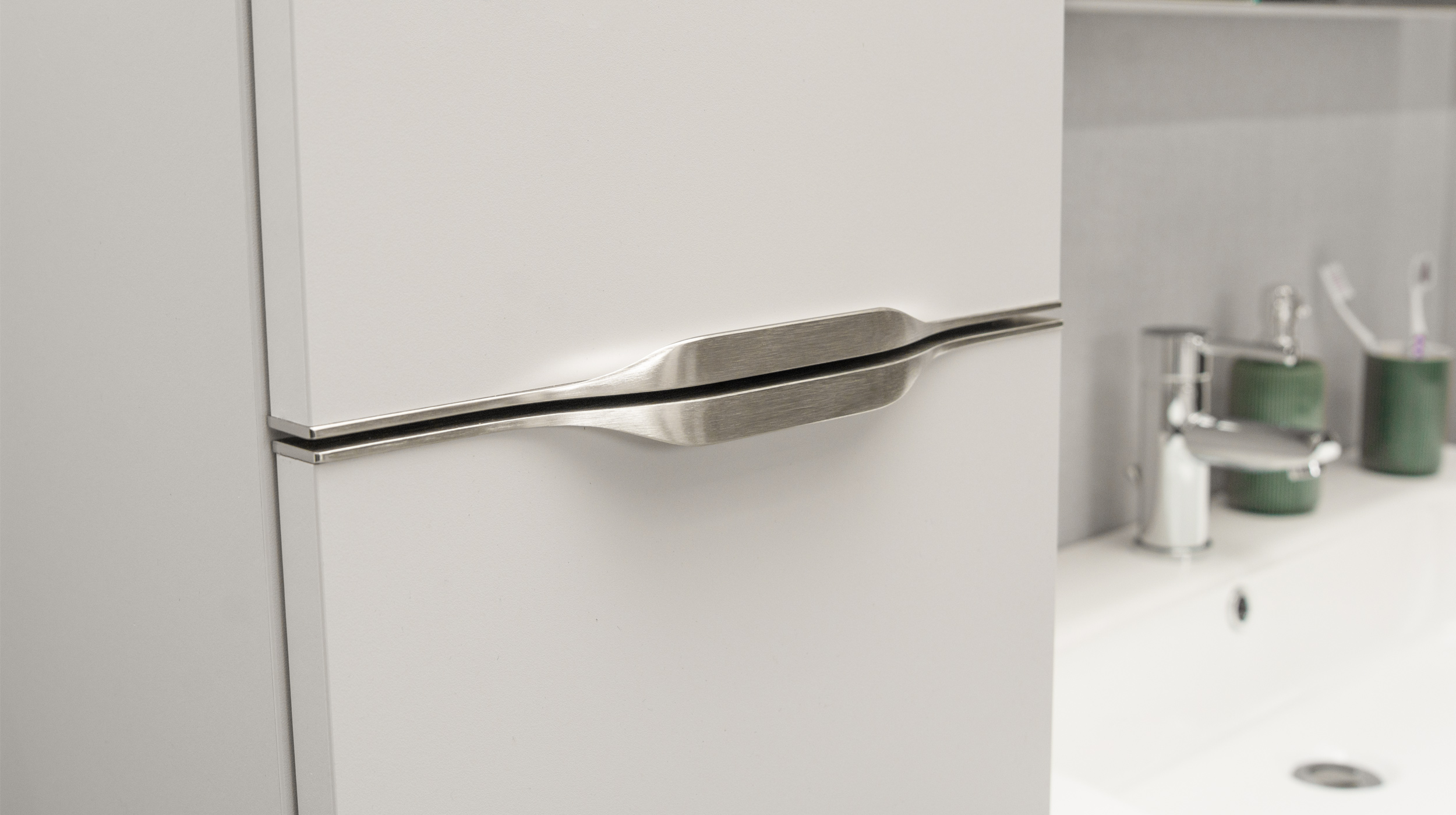 Badmöbel-Set grau - 4 Teile - Waschtisch 90 cm - LISANDRO