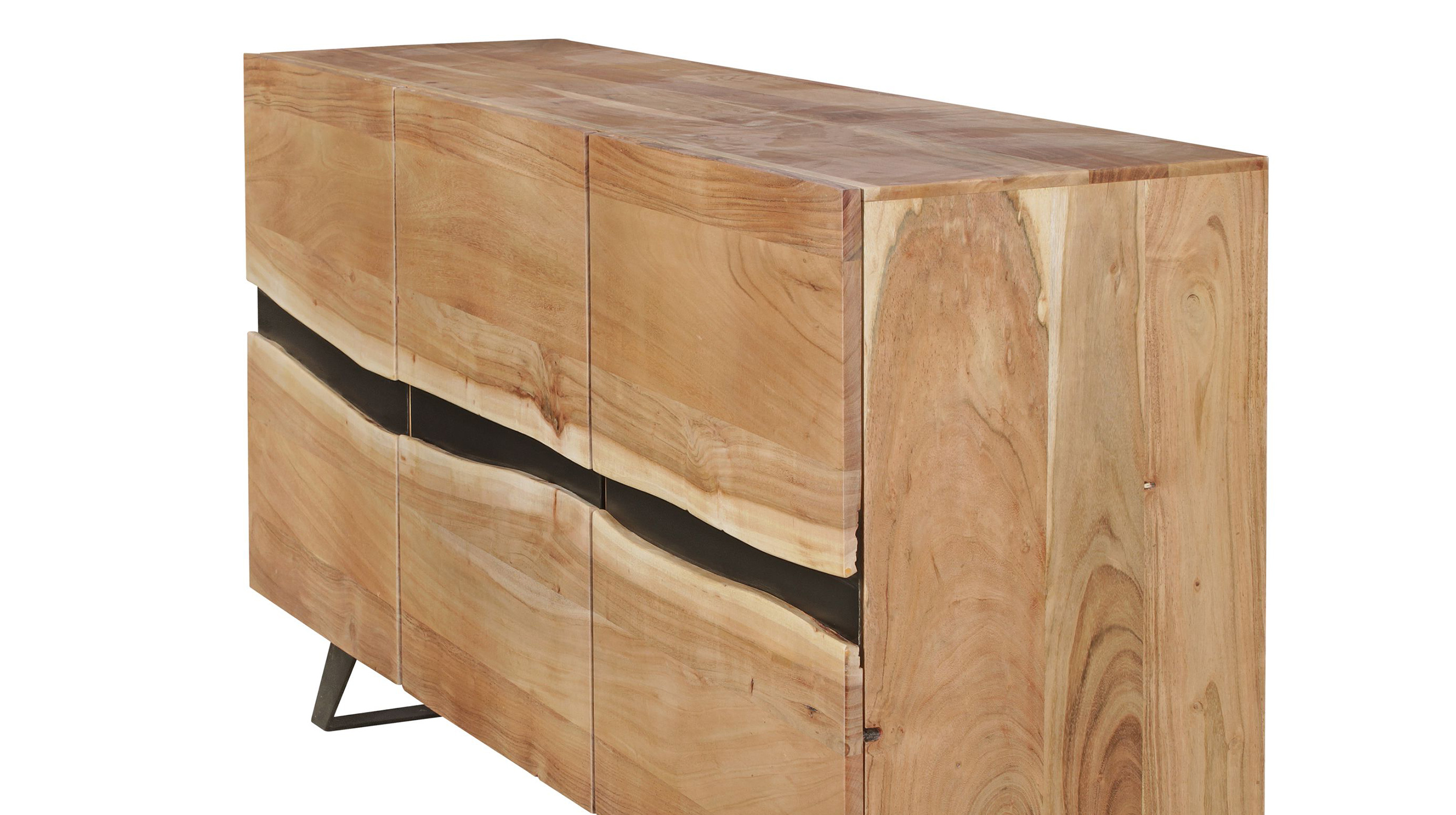 Sideboard Akazie massiv lackiert 148 x 43 cm 3-türig - ODIN 