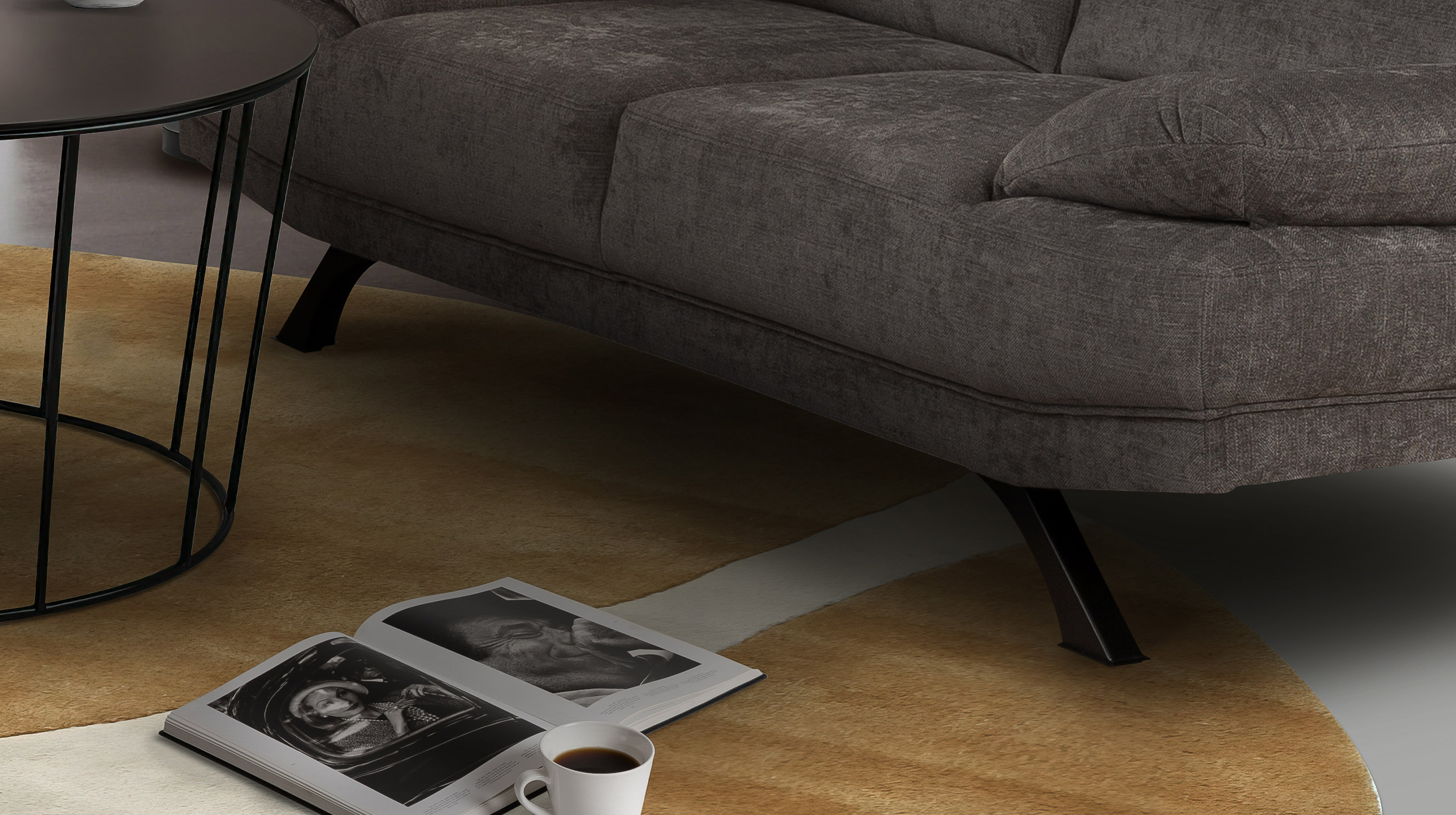 Einzelsofa 2-Sitzer grau 191 cm - BRUNO