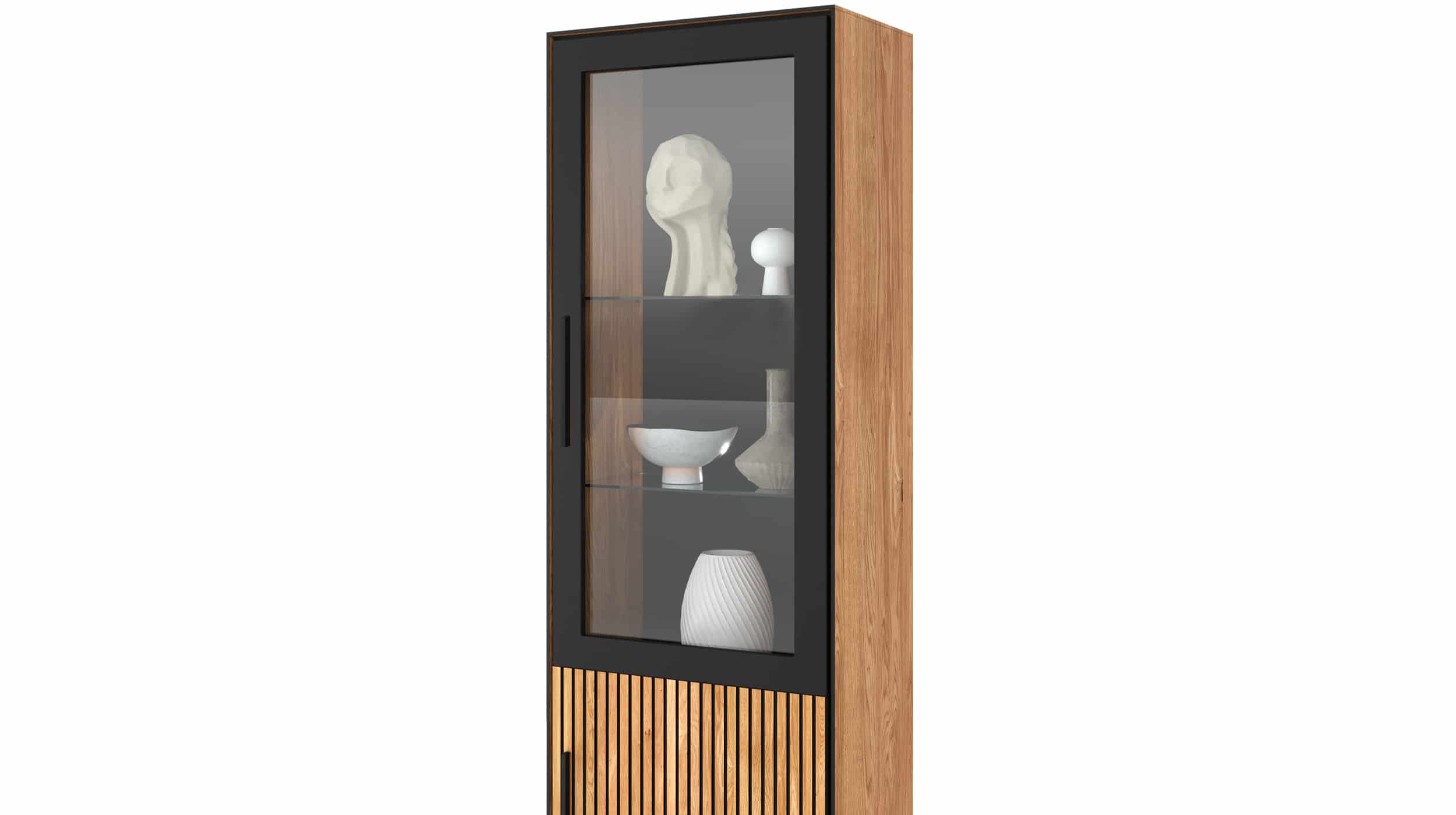 Vitrine mit Glastür Eiche geölt 54 cm - BELLA