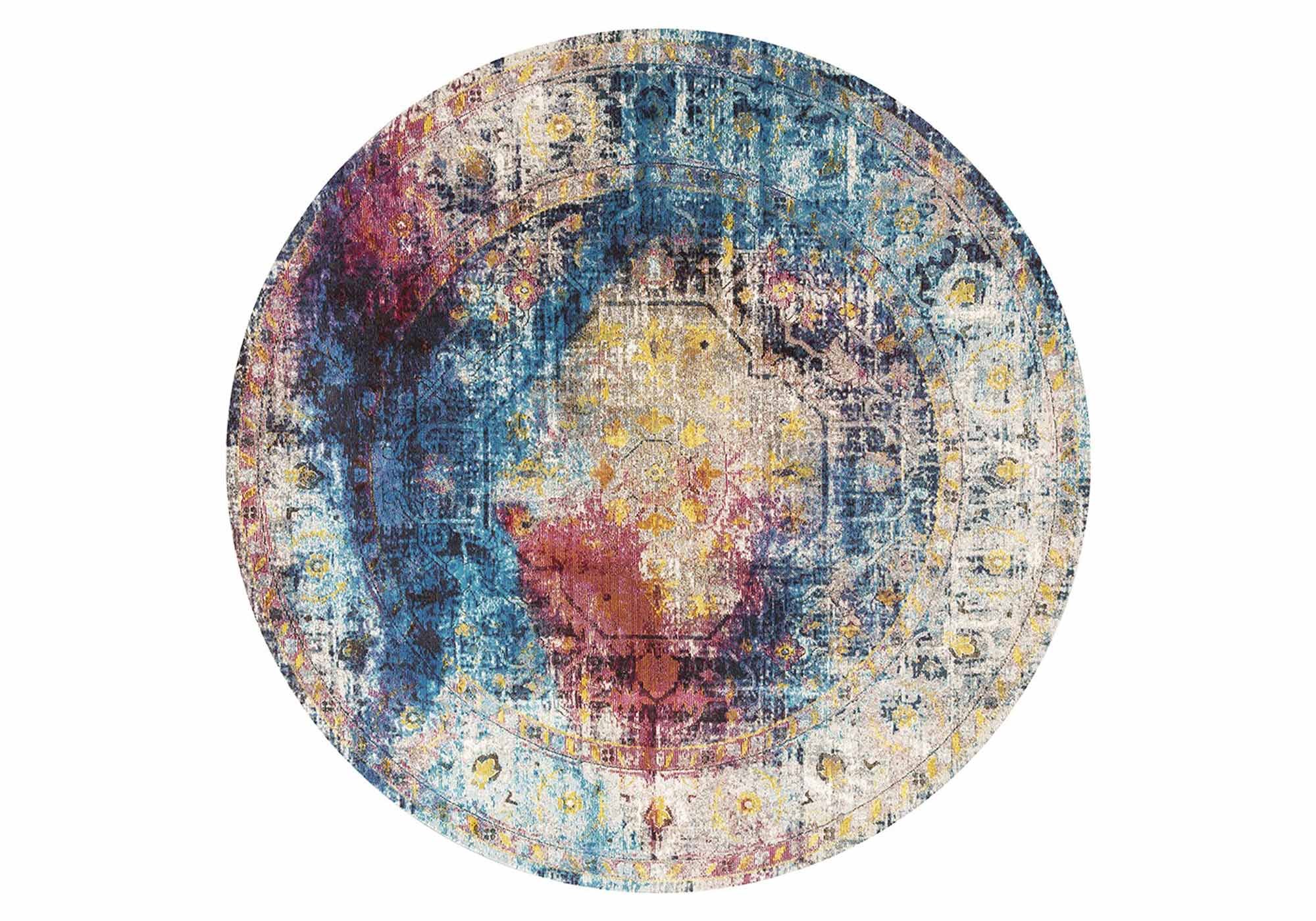 Festival Teppich - rund - 200 cm - mehrfarbig - Picasso 602 Heriz
