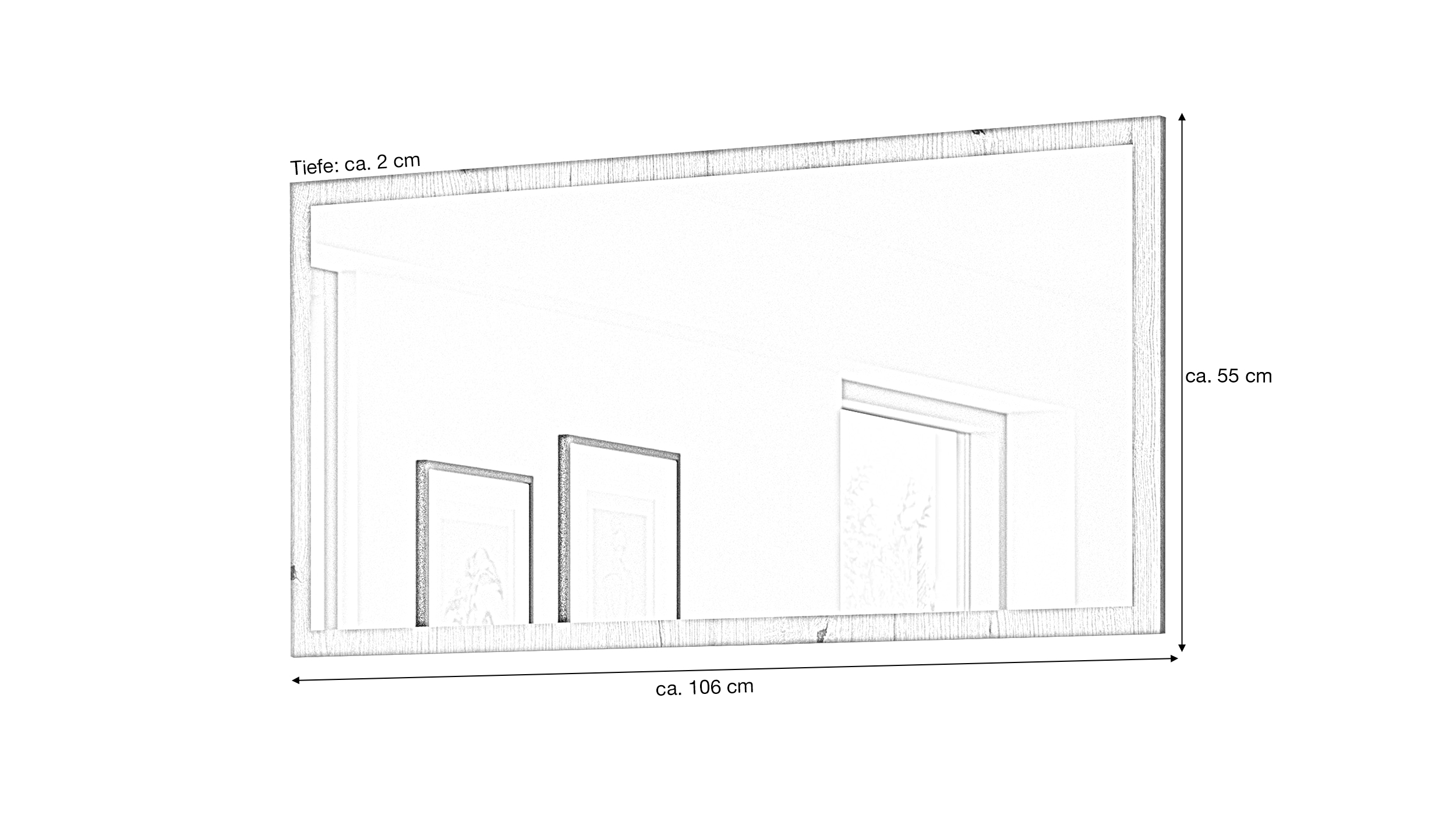 Wandspiegel mit Rahmen Evoke Eiche 106 x 55 cm - STATION