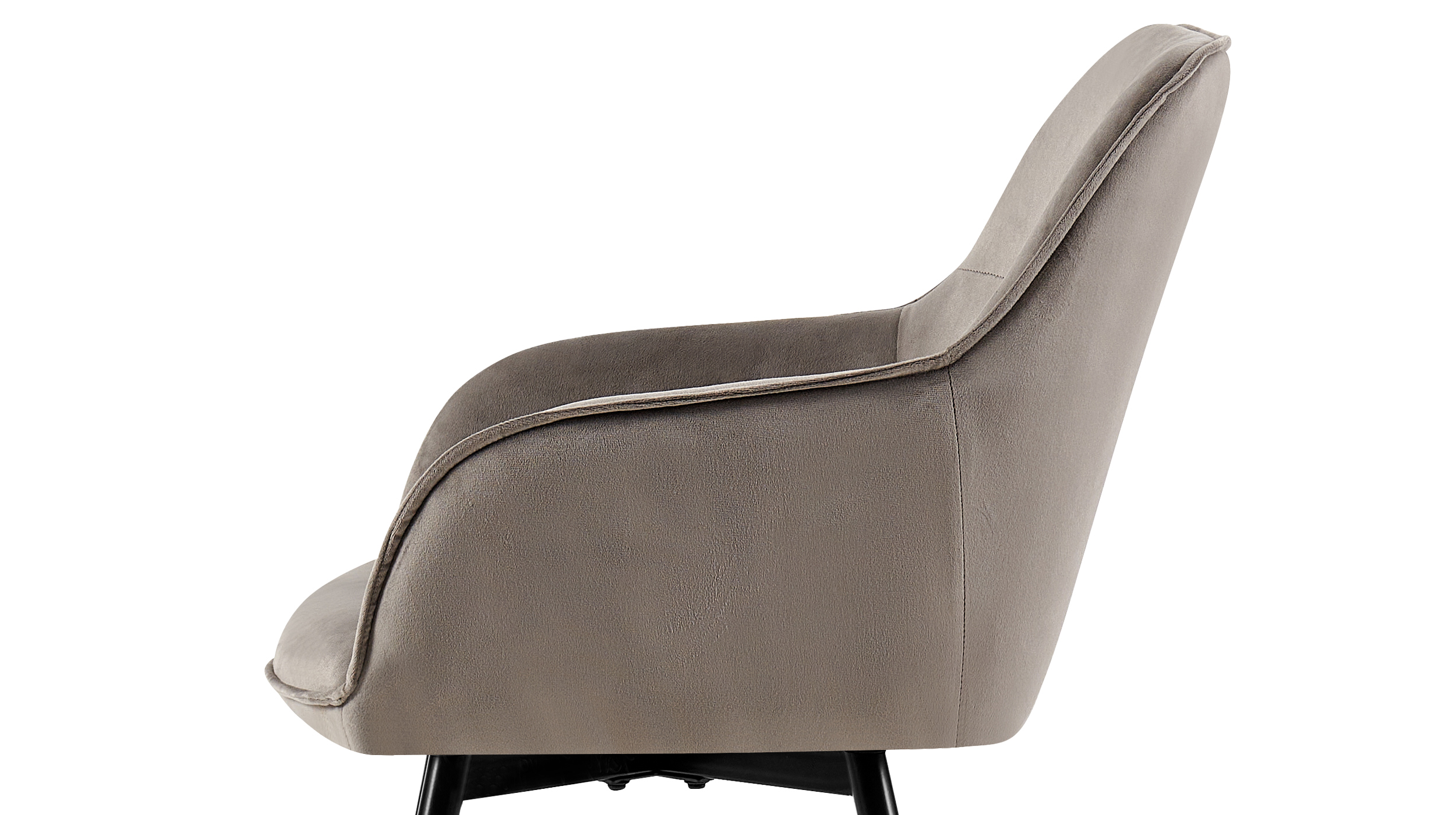 Armlehnstuhl grau Esszimmerstuhl - Samt Bezug - ALMA