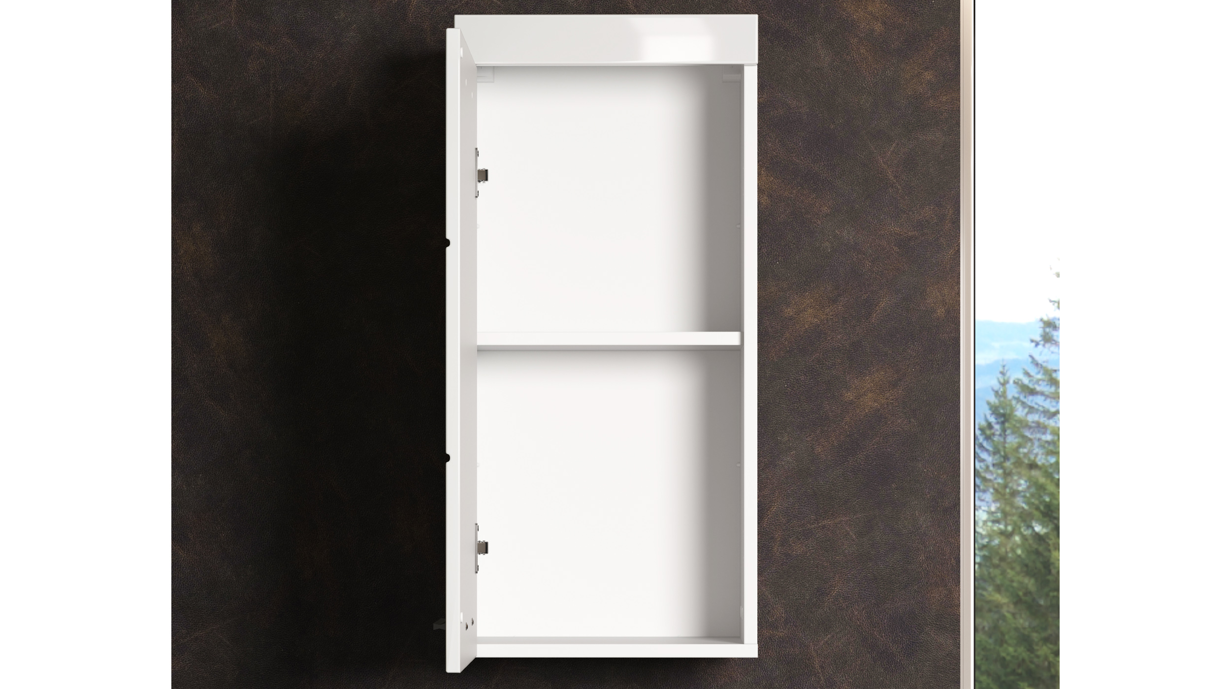 Bad Hängeschrank weiß hochglanz Breite 37 cm - AMANDA