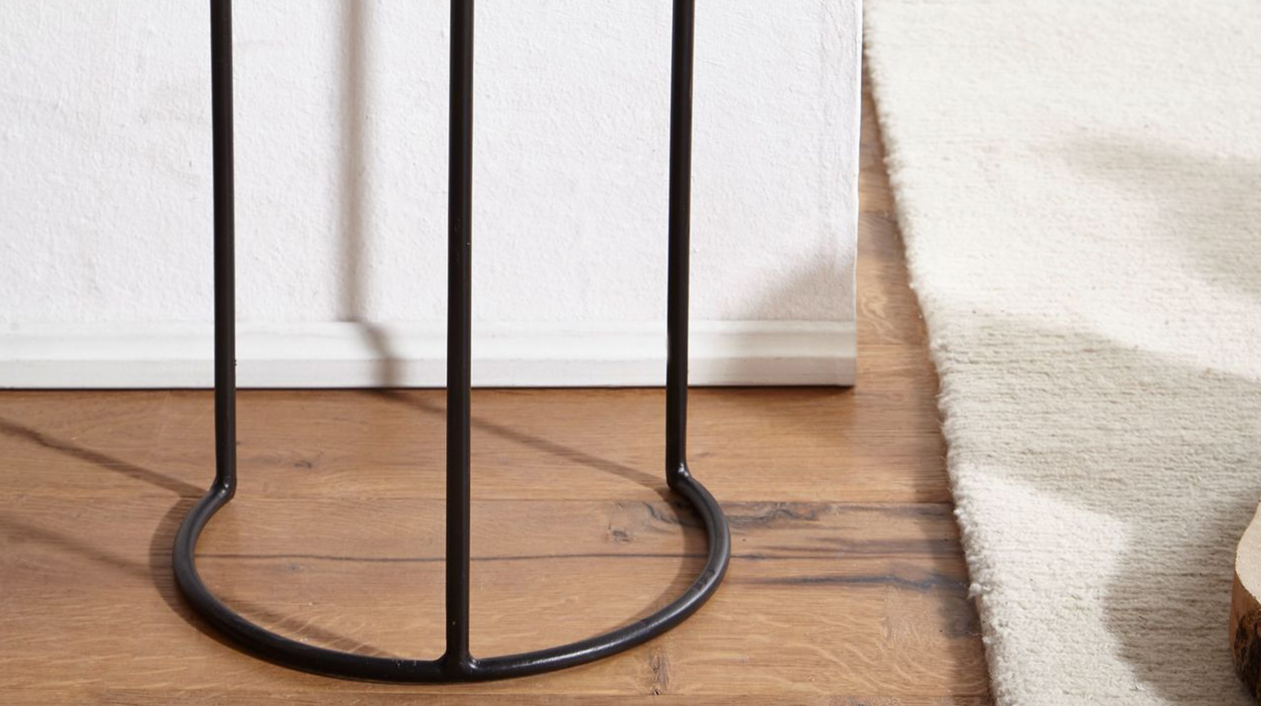 Beistelltisch Akazie massiv lackiert - rund - 28 x 55 cm - ACAS