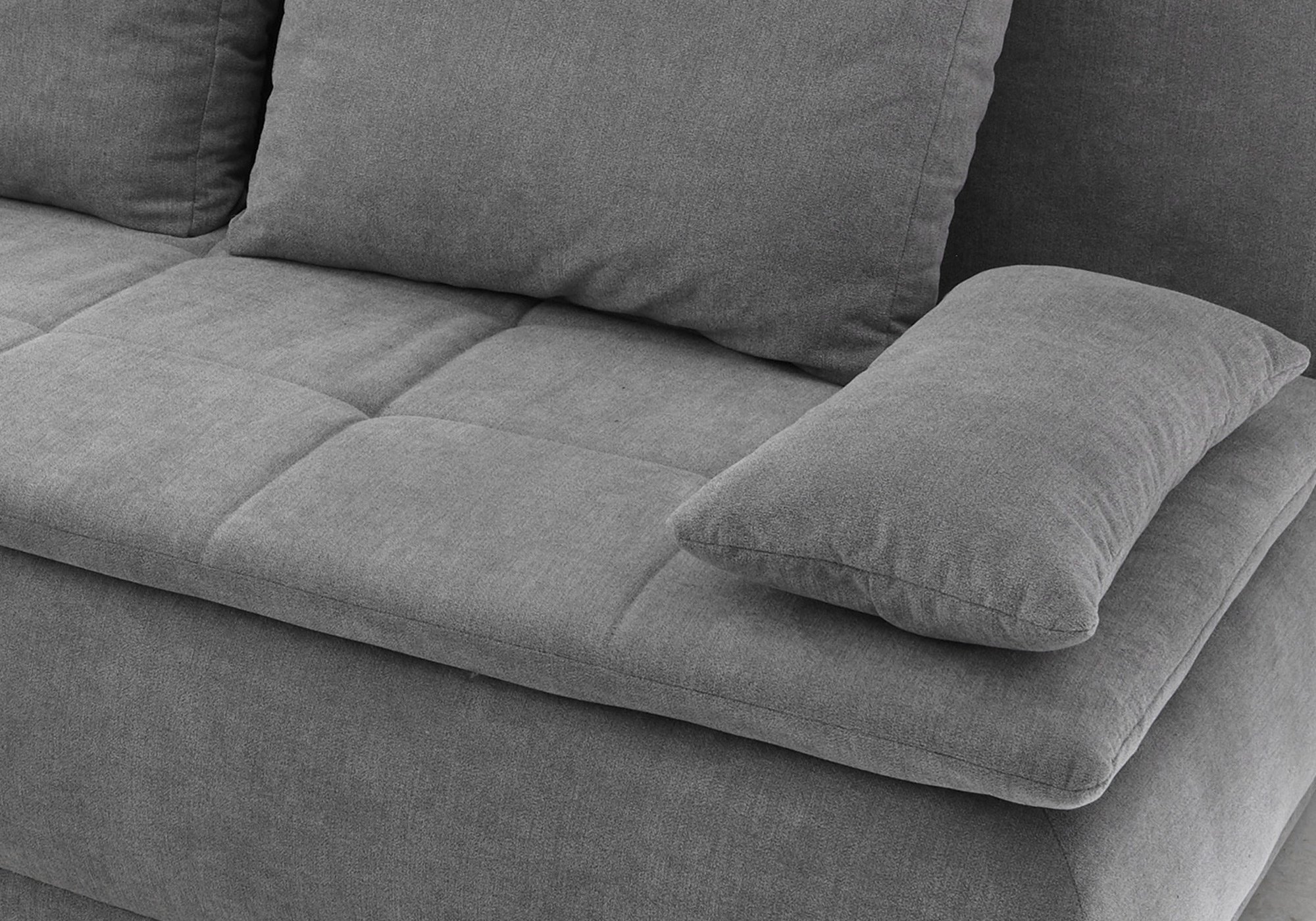 Schlafsofa grau mit Bettkasten Dauerschläfer Federkern 208 cm - LUIGI