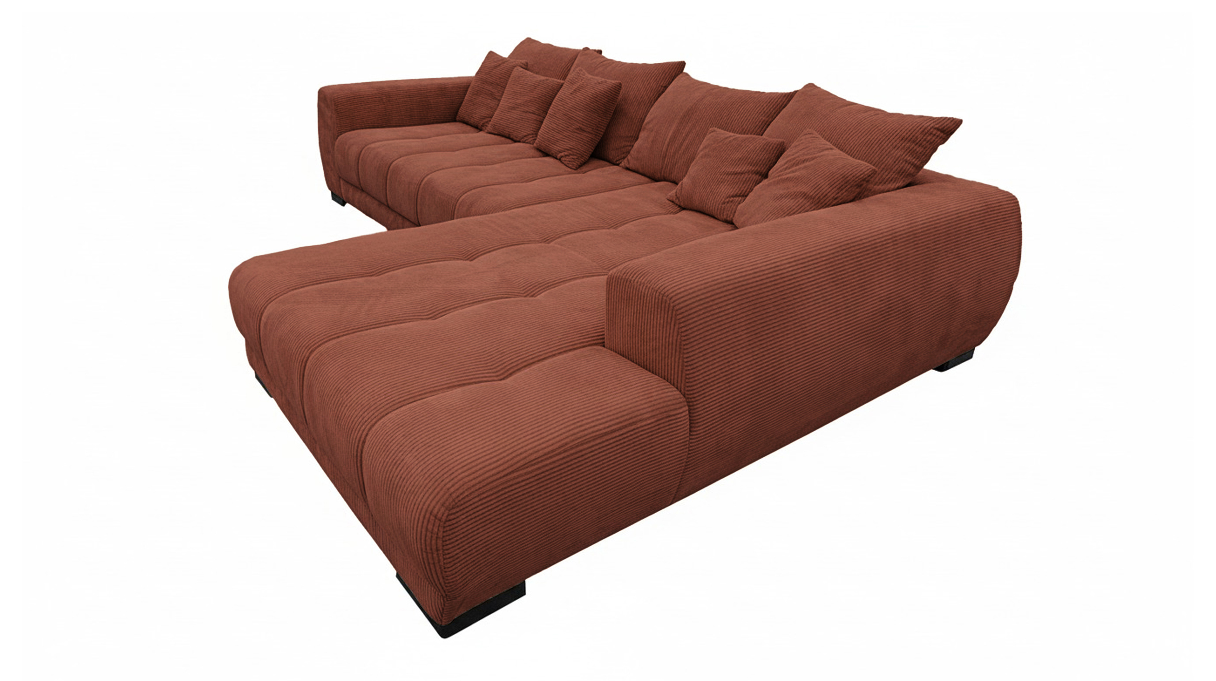 Ecksofa Cord rost 300 x 215 cm - OT rechts - ARTEMIS