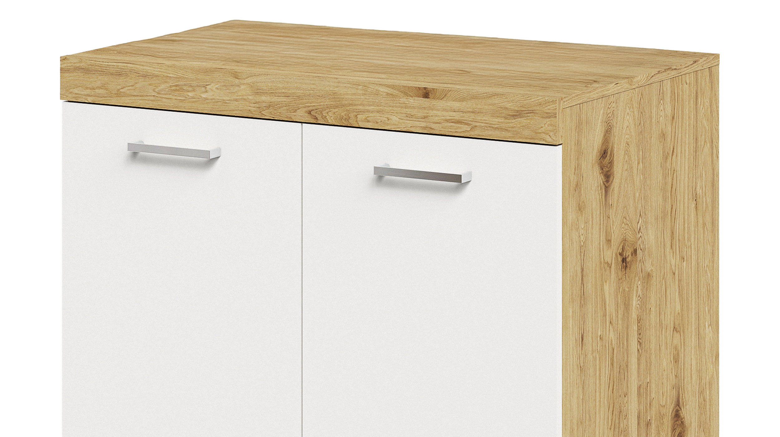 Kommode weiß Artisan Eiche 80 x 50 cm - 2-türig - BRISTOL