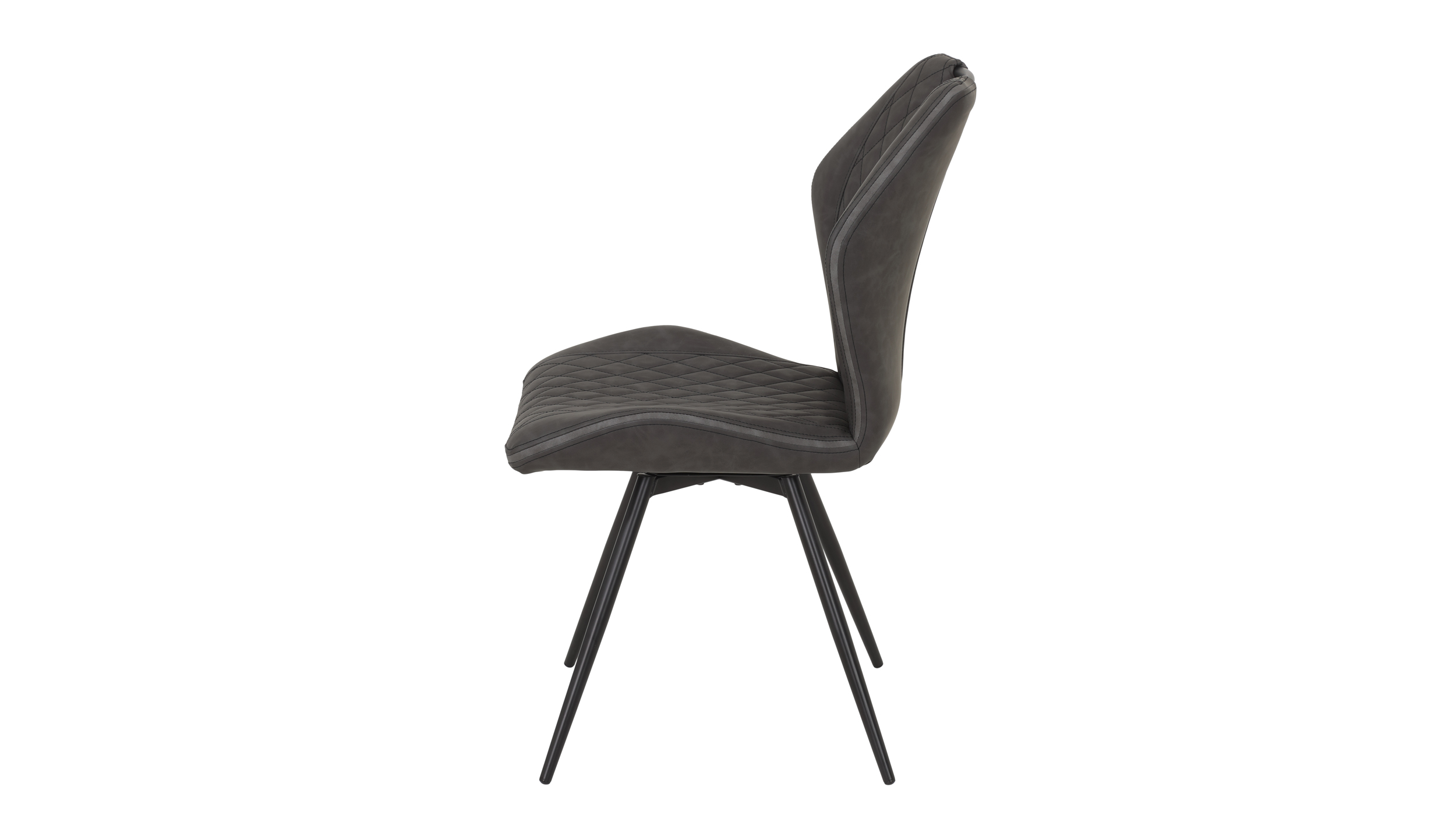 Polsterstuhl Schalenstuhl Lederlook anthrazit - drehbar - KATJA