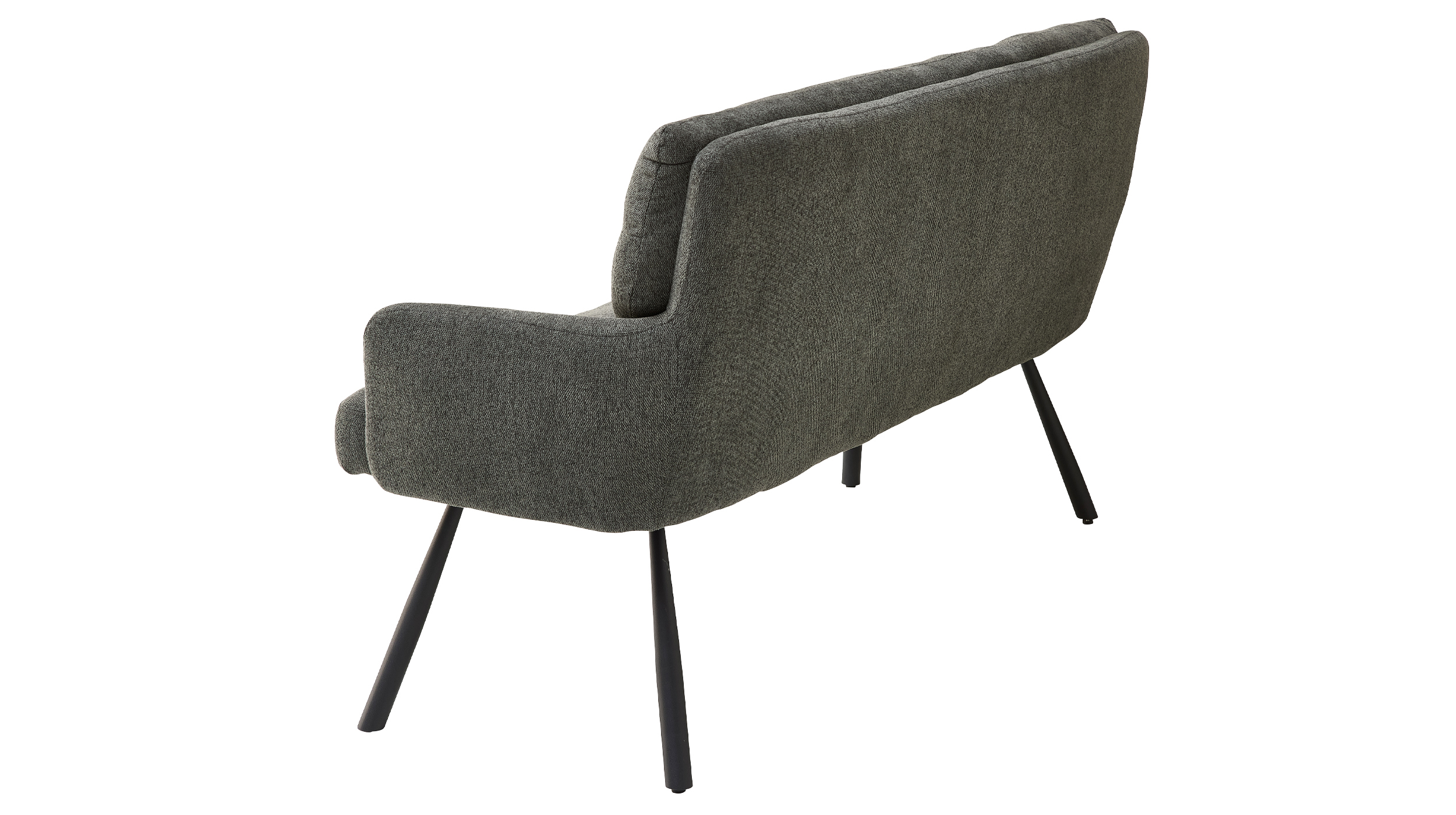 Sitzbank mit Rückenlehne 180 cm Strukturstoff grau - SOFIA