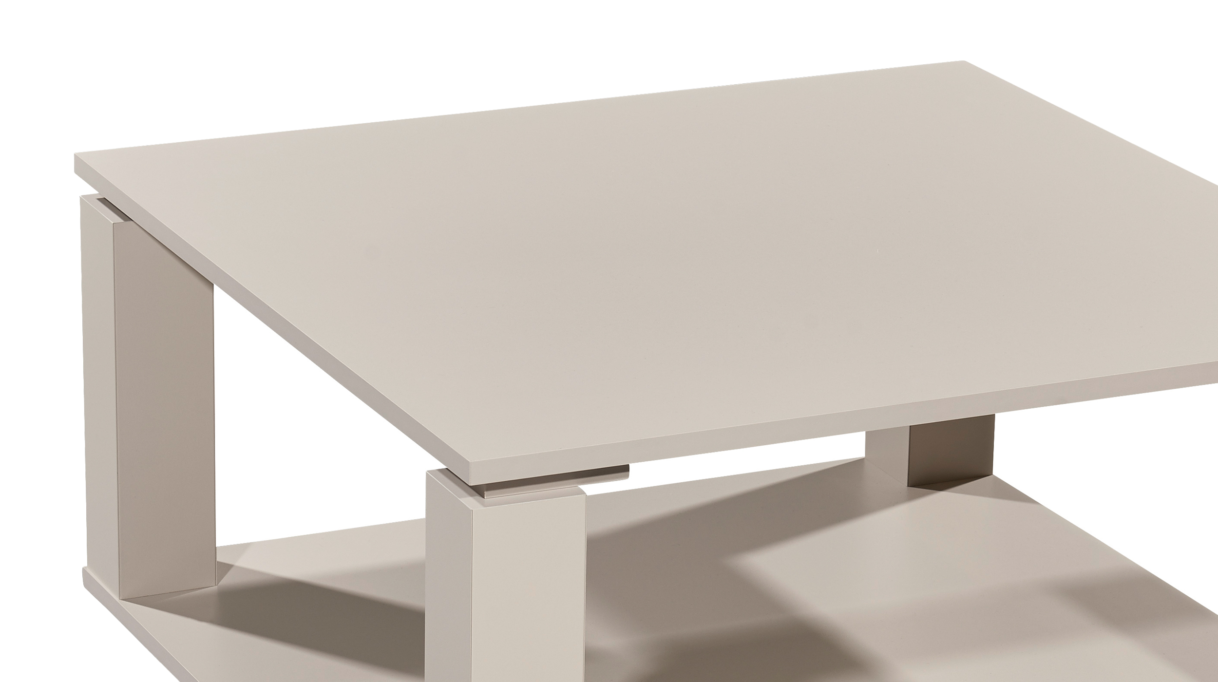 Couchtisch beige quadratisch 76 x 76 cm Wohnzimmertisch - ROMY