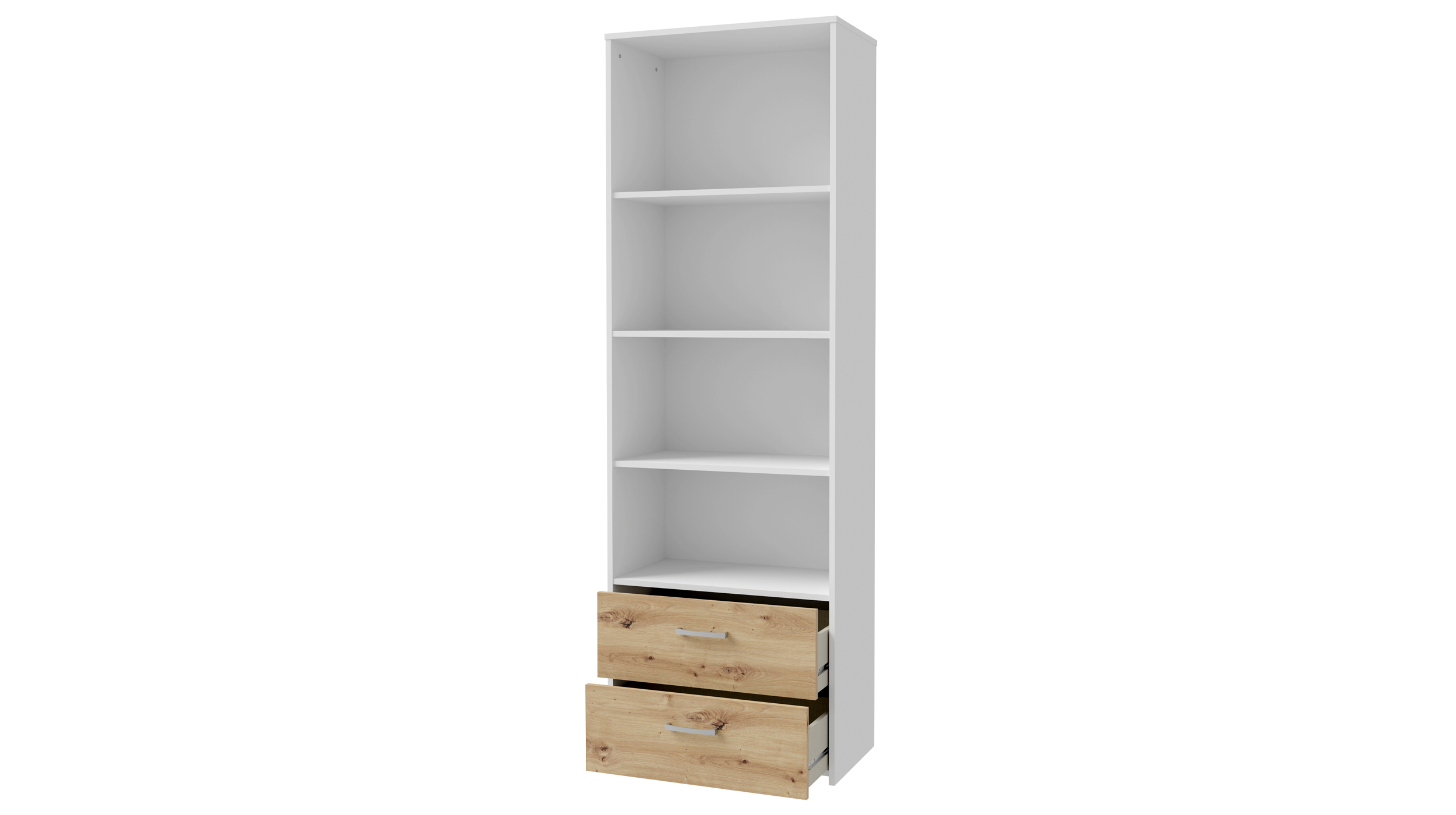 Bücherregal Standregal weiß - Eiche 63 x 191 cm - CULGOA