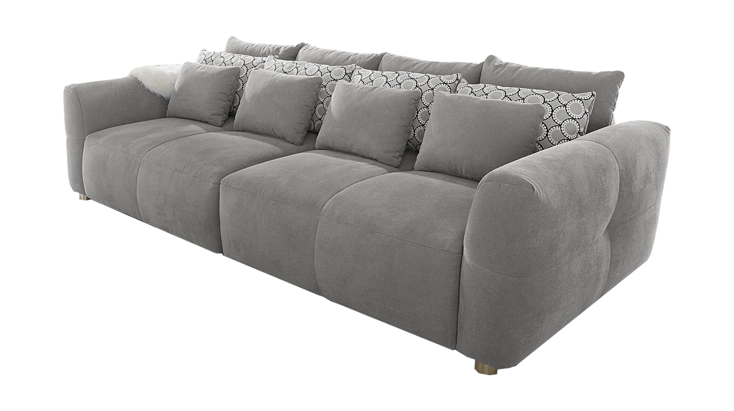 Big Sofa mit Federkern grau 298 cm - GULLIVER