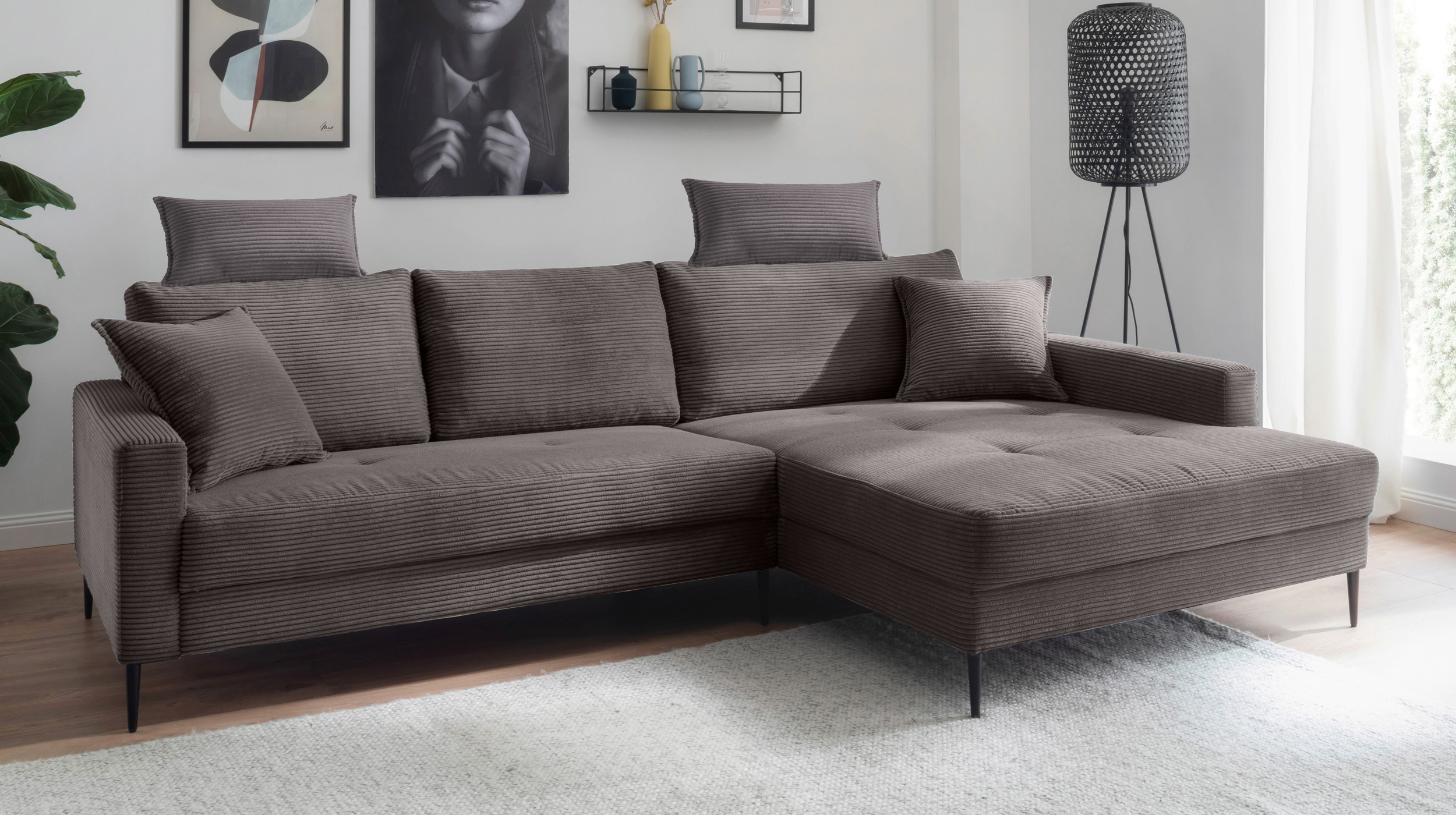 Kopfstütze Cord grau - 75 x 52 cm - SUMMER