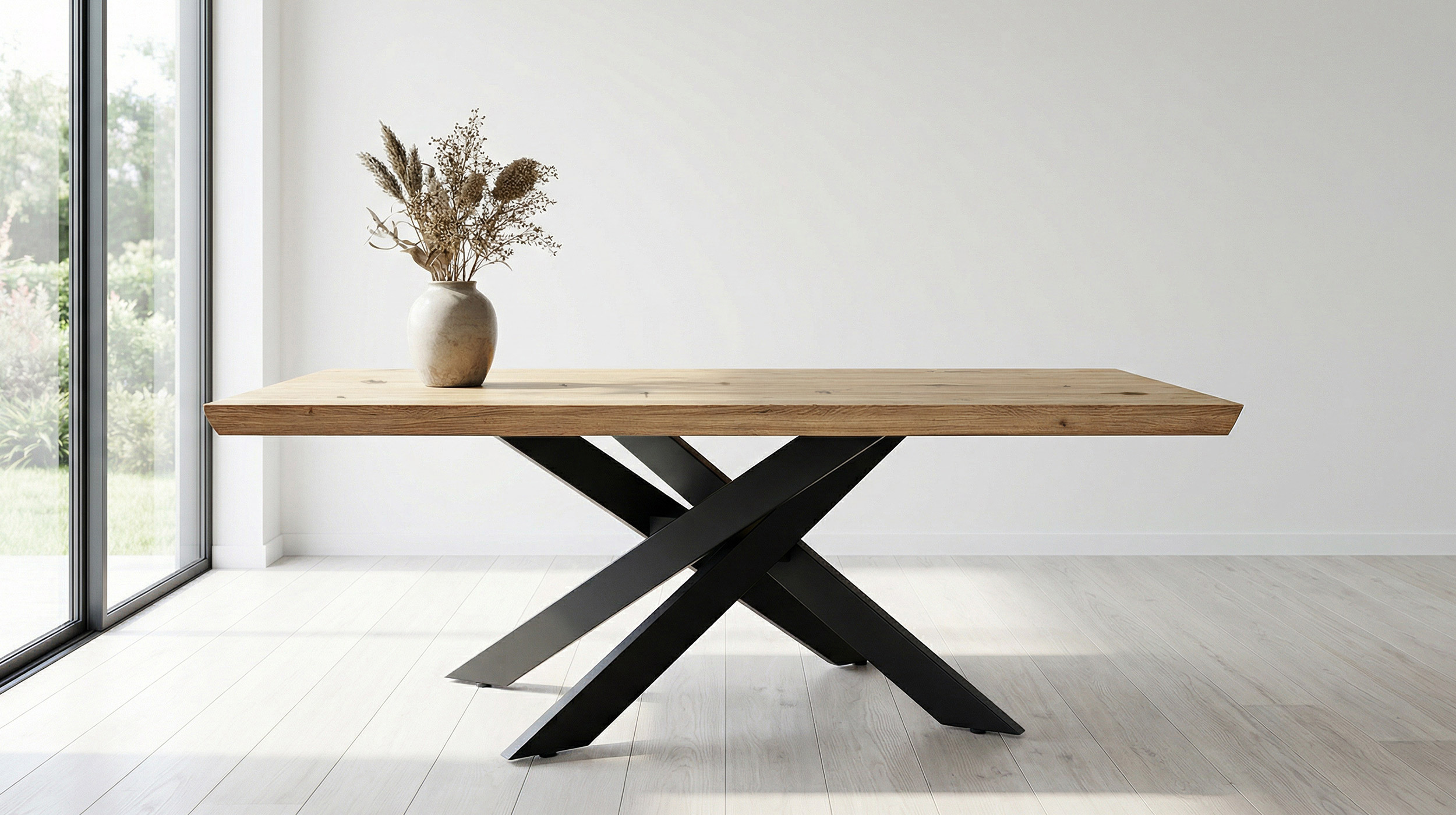 Esstisch Massivholztisch 200 x 100 cm Wildeiche geölt - AHUS