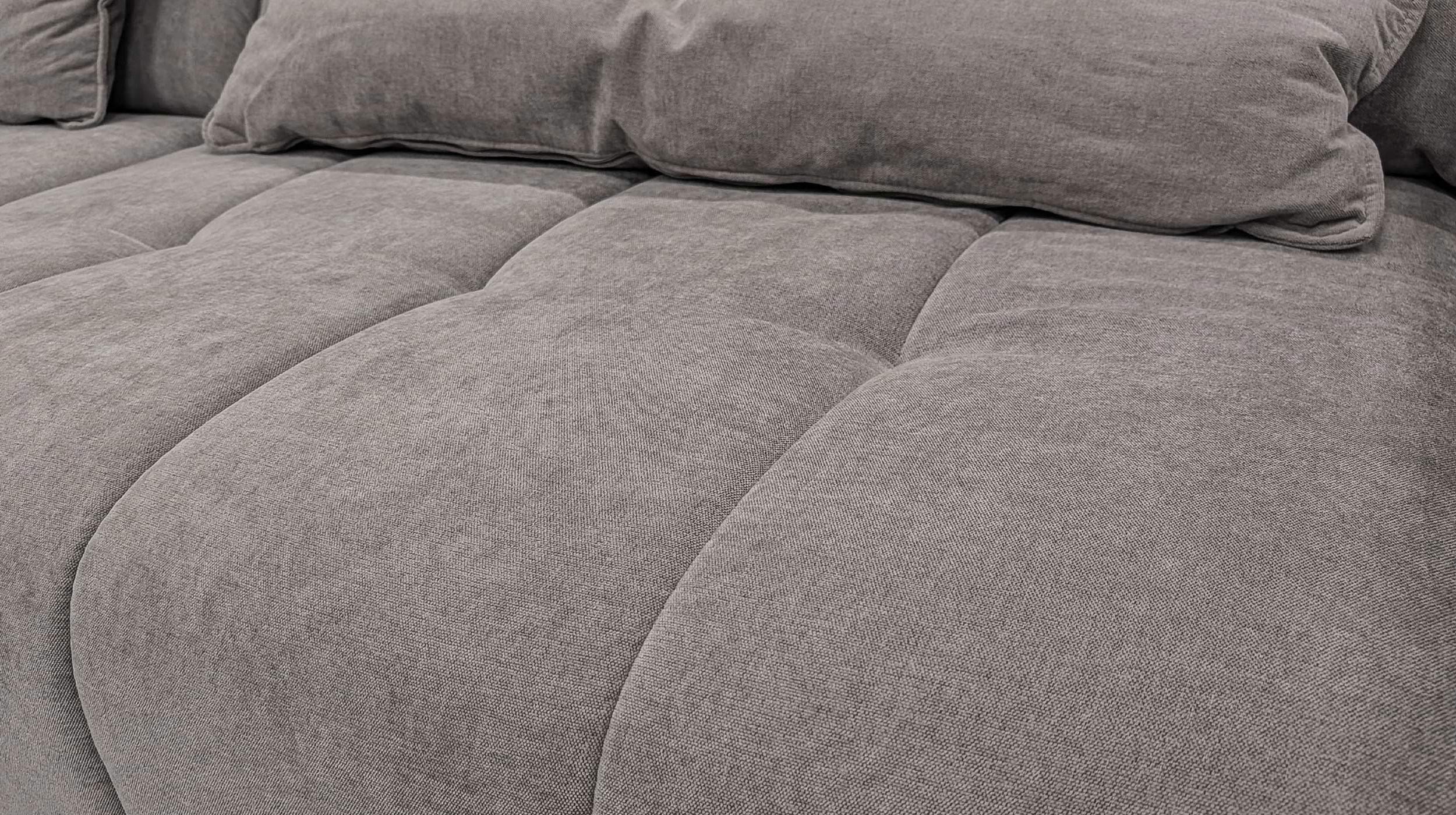 Ecksofa grau 267 cm mit XXL-Sitztiefenverstellung - OT links - BALI