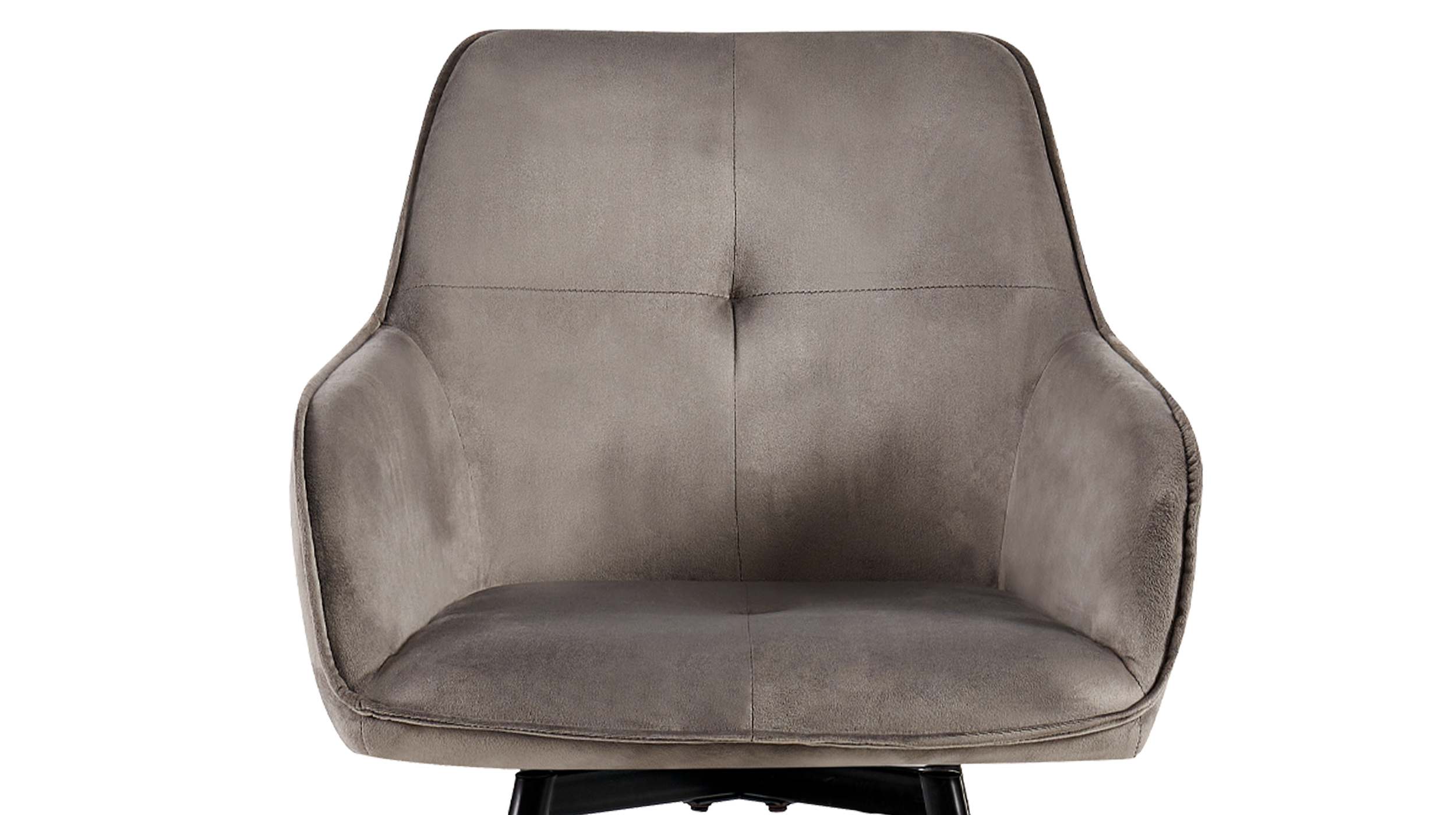 Armlehnstuhl grau Esszimmerstuhl - Samt Bezug - ALMA