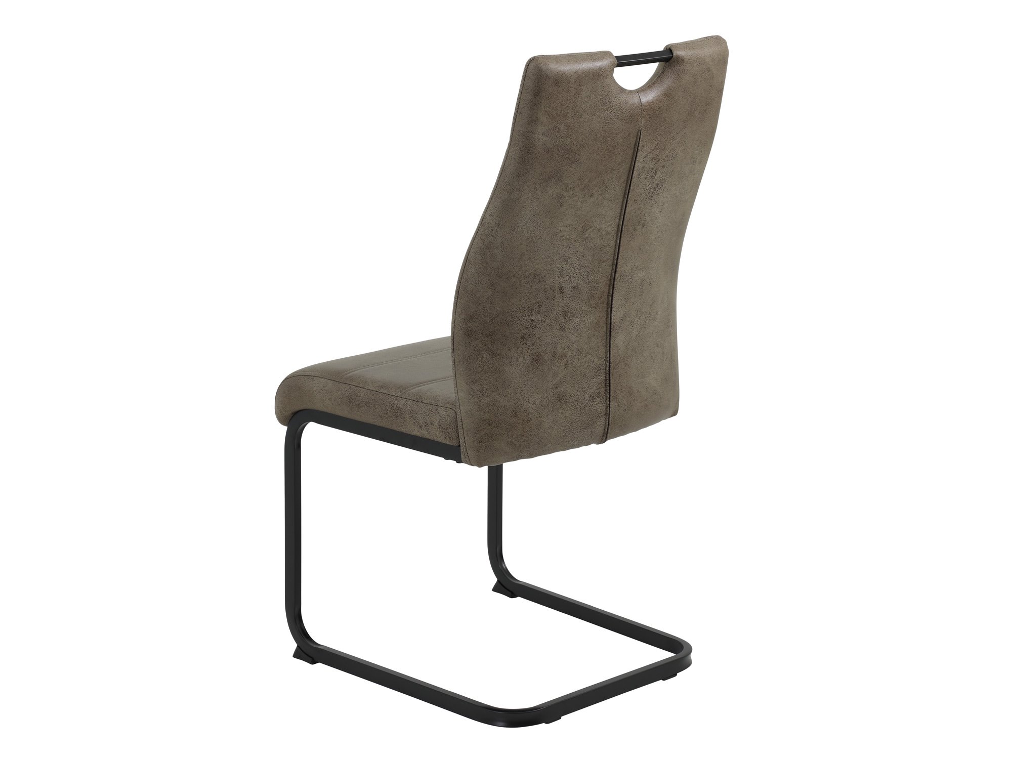 Schwingstuhl für Esszimmer braun Microfaser - MELINA