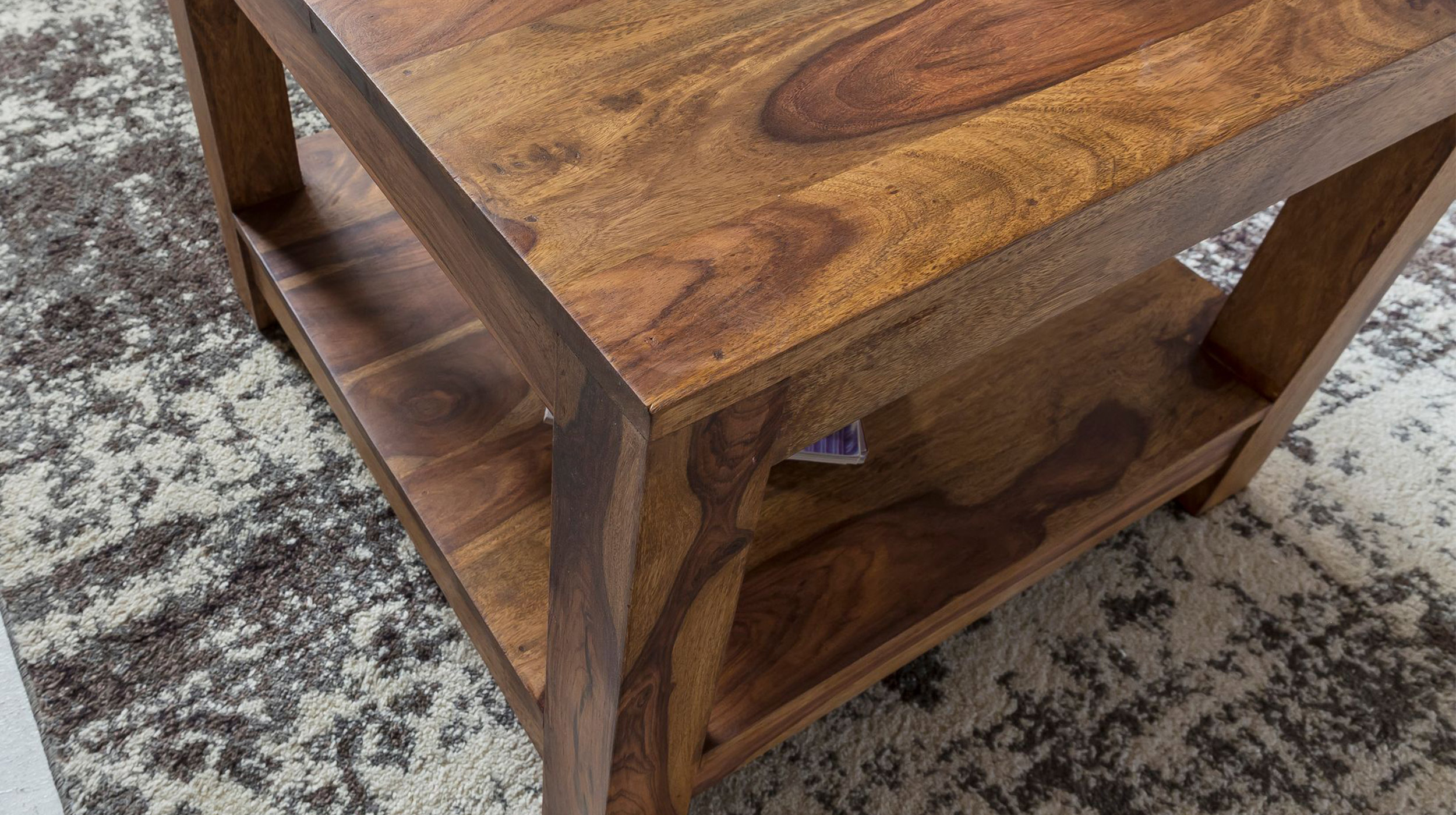 Couchtisch Sheesham massiv gebeizt 60 x 60 cm - MAIJA 