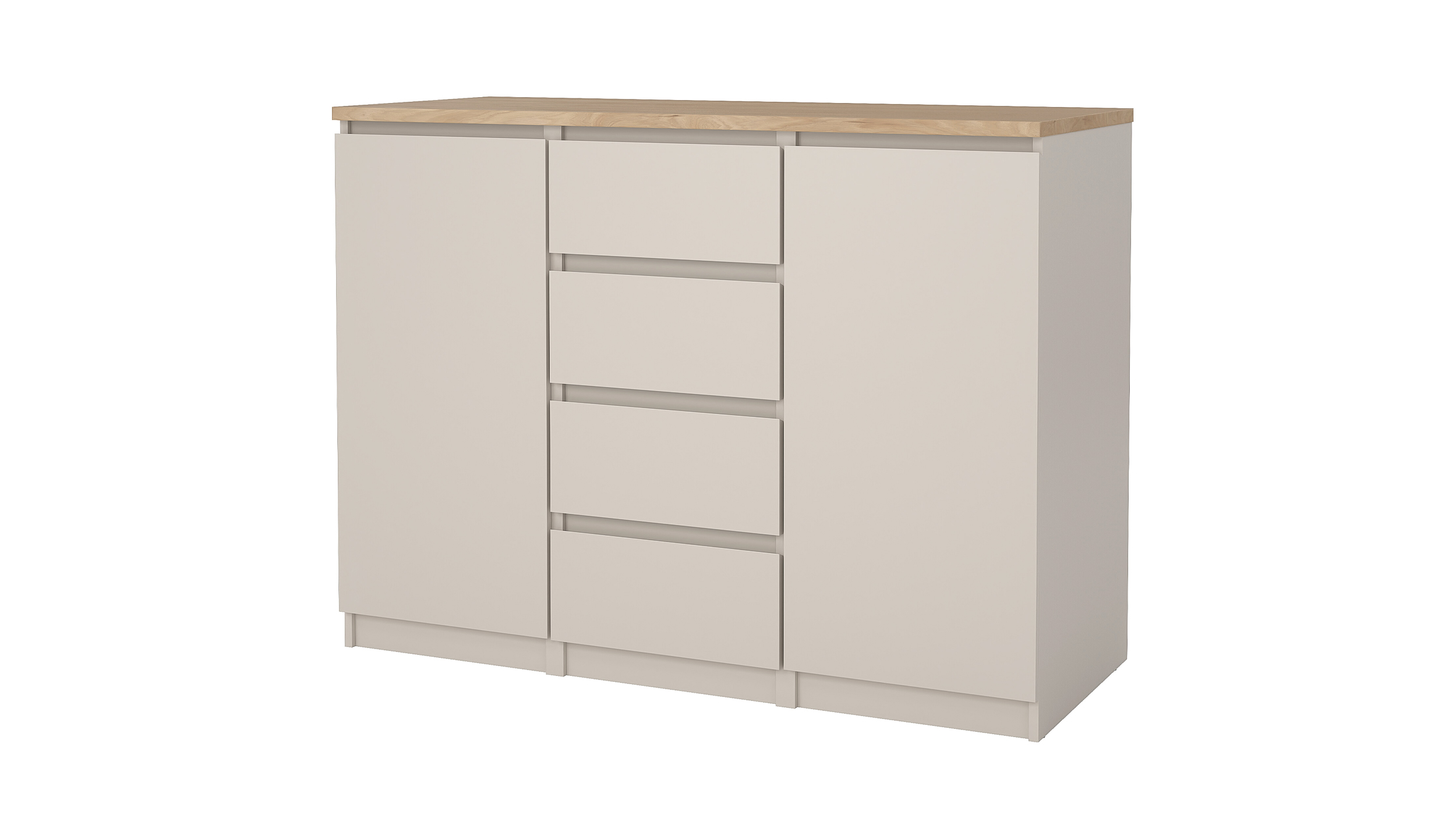 Sideboard mit 4 Schubladen beige - Jackson Hickory 121 cm - NAIA