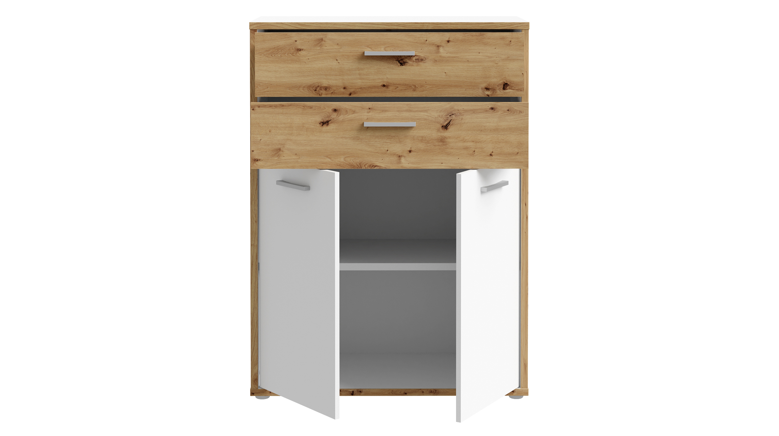 Kommode weiß - Artisan Eiche 85 x 115 cm - KEFLAVIK