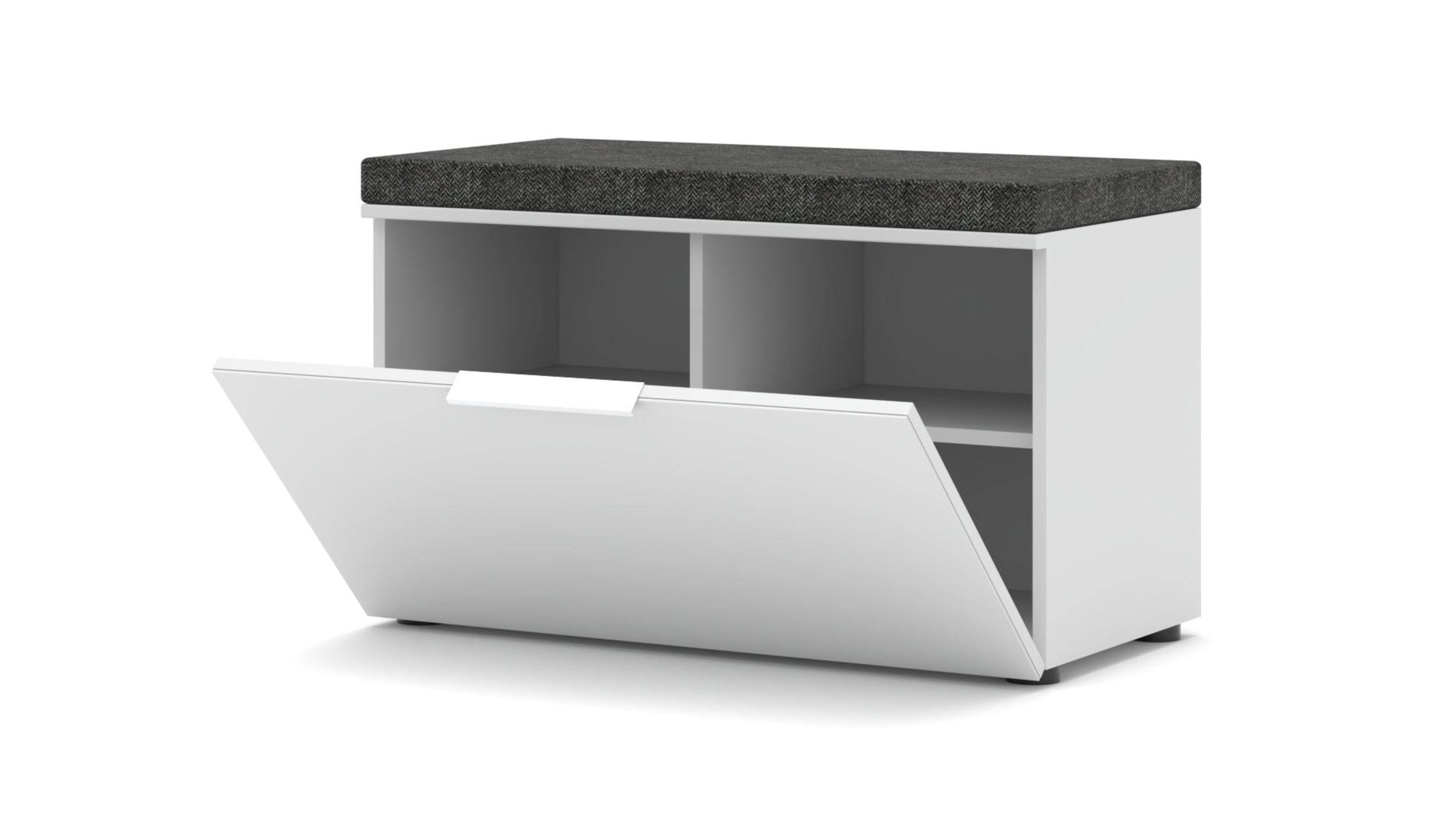 Garderobenbank weiß Glasfront 80 cm - SANTORIN