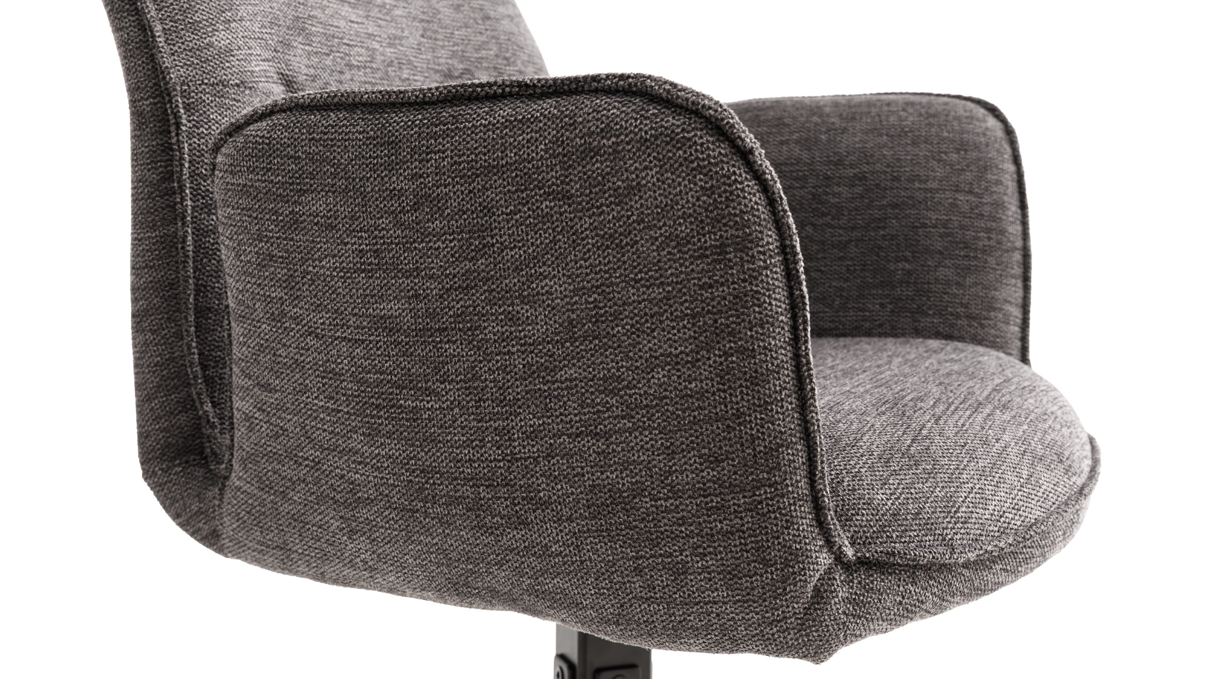 Armlehnstuhl anthrazit Drehstuhl Stoffbezug Chenille Optik - GREYTON