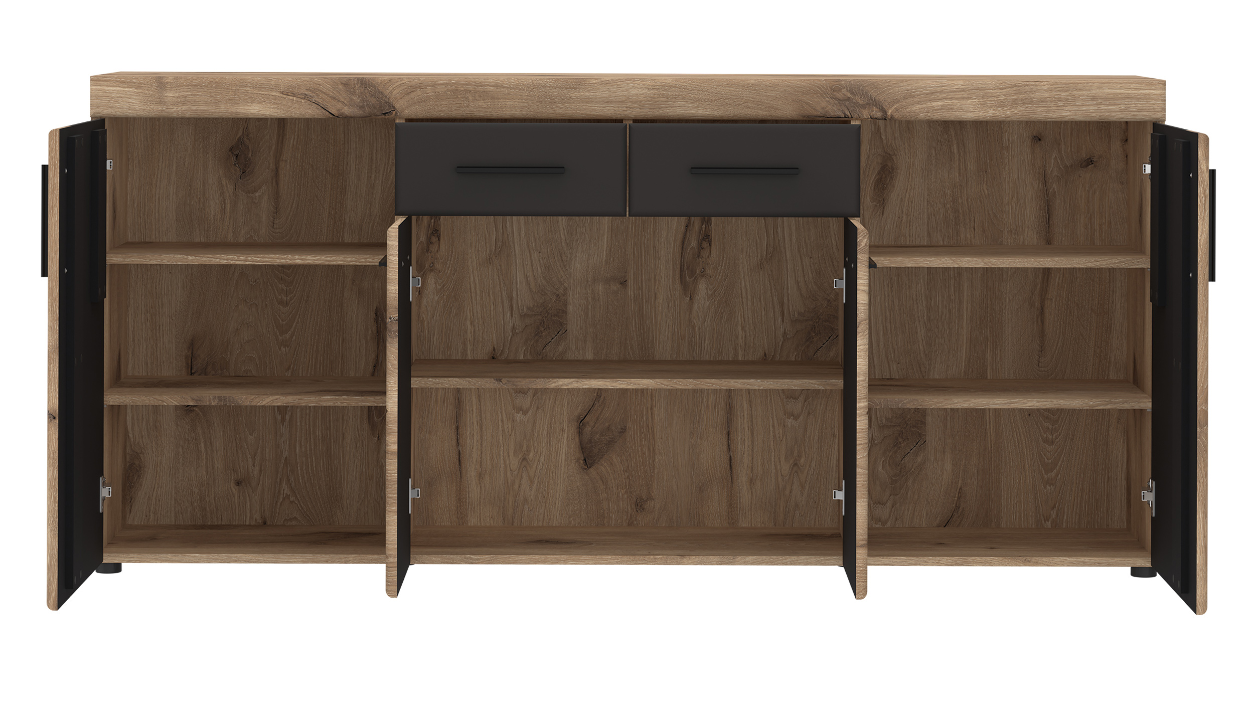 Sideboard mit 2 Schubladen Viking Eiche - grau 185 cm - GRANO