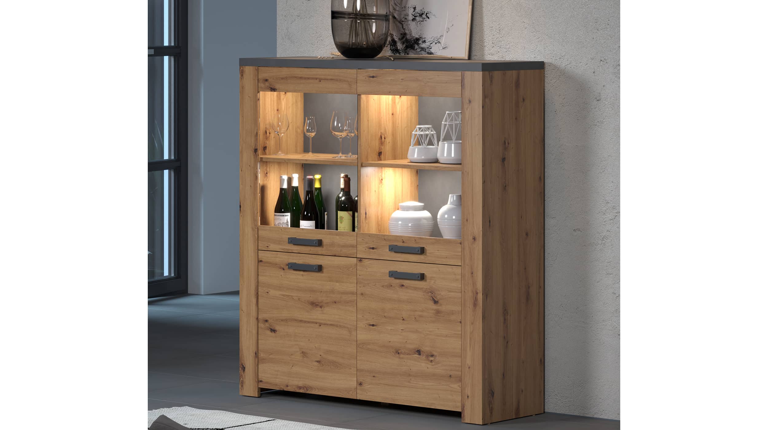 Highboard Artisan Eiche - Matera - 127 cm - FOLLOW