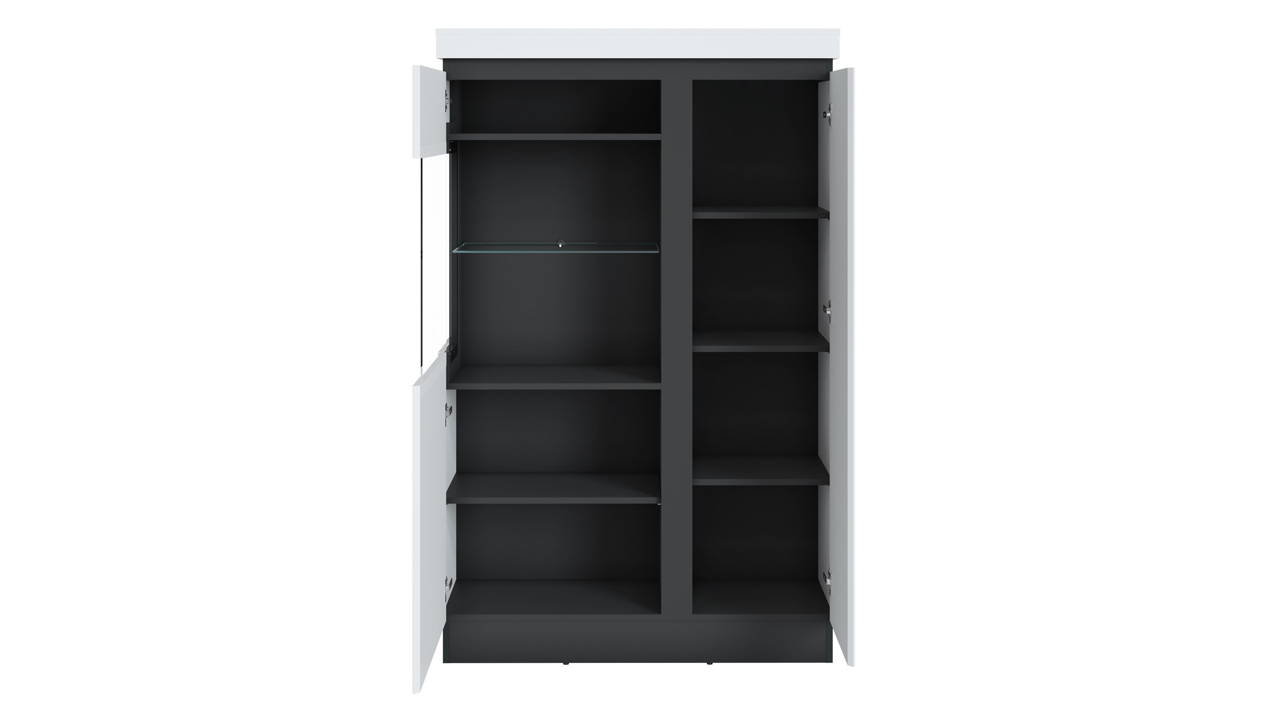 Vitrine mit Glastür alpinweiß B 104 x H 164 cm - CAMPANIA