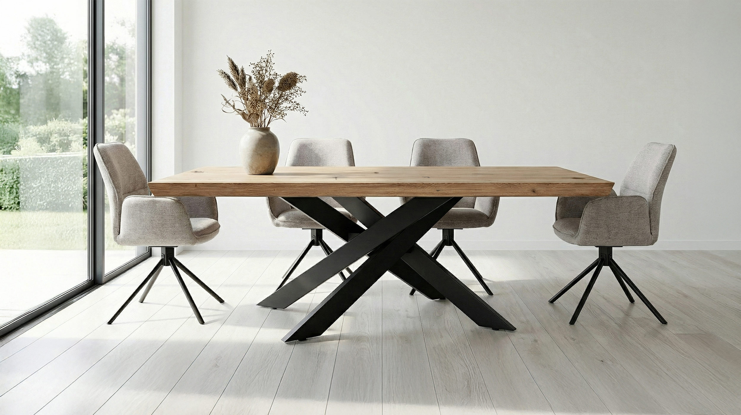 Esstisch Massivholztisch 180 x 100 cm Wildeiche geölt - AHUS