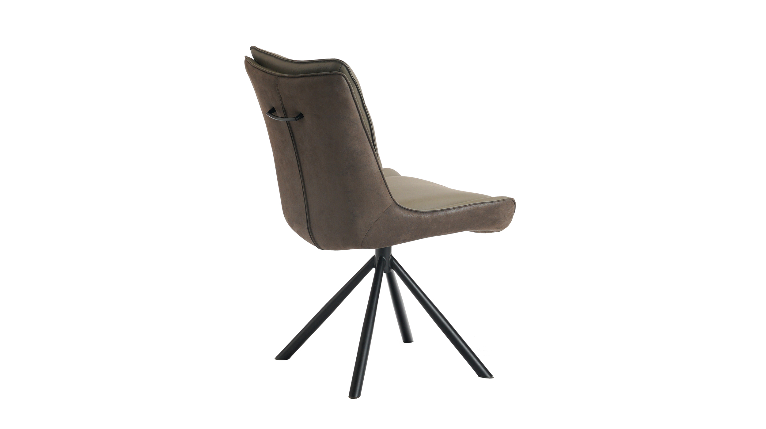 Polsterstuhl Schalenstuhl Echtleder braun - drehbar - MAURICE