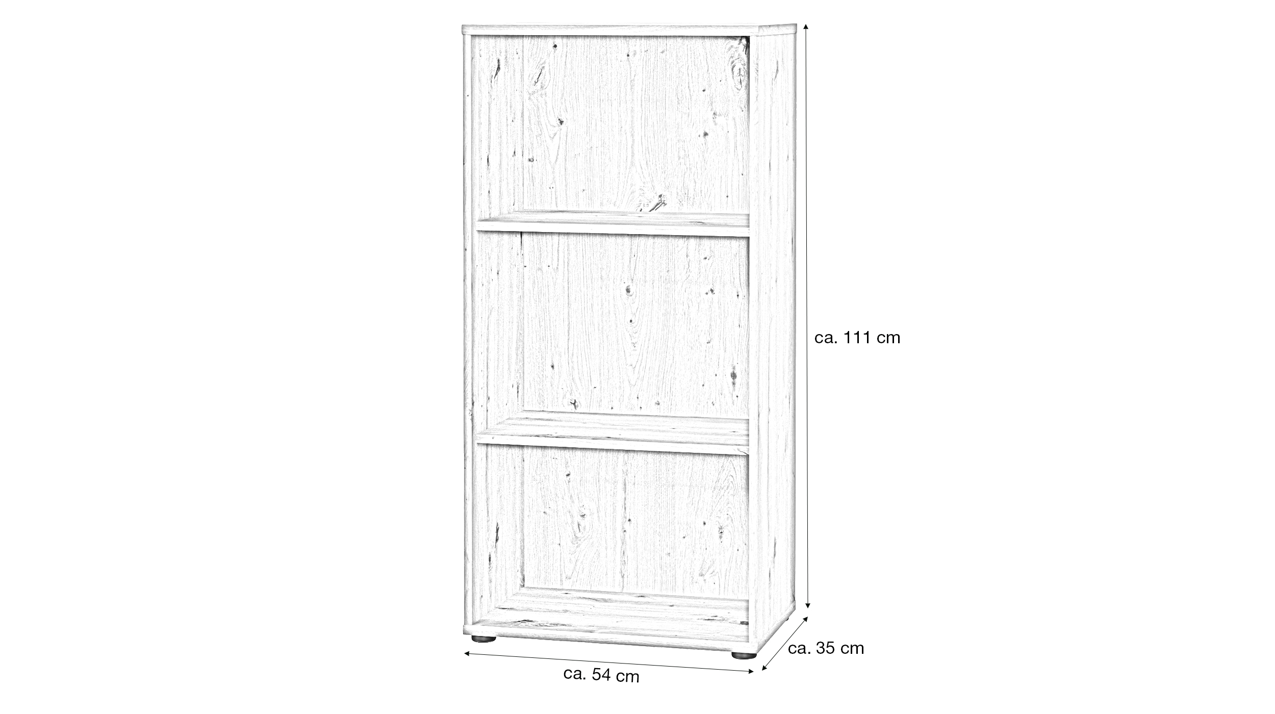 Bücherregal Büroregal Artisan Eiche 111 x 54 cm - TEMPRA