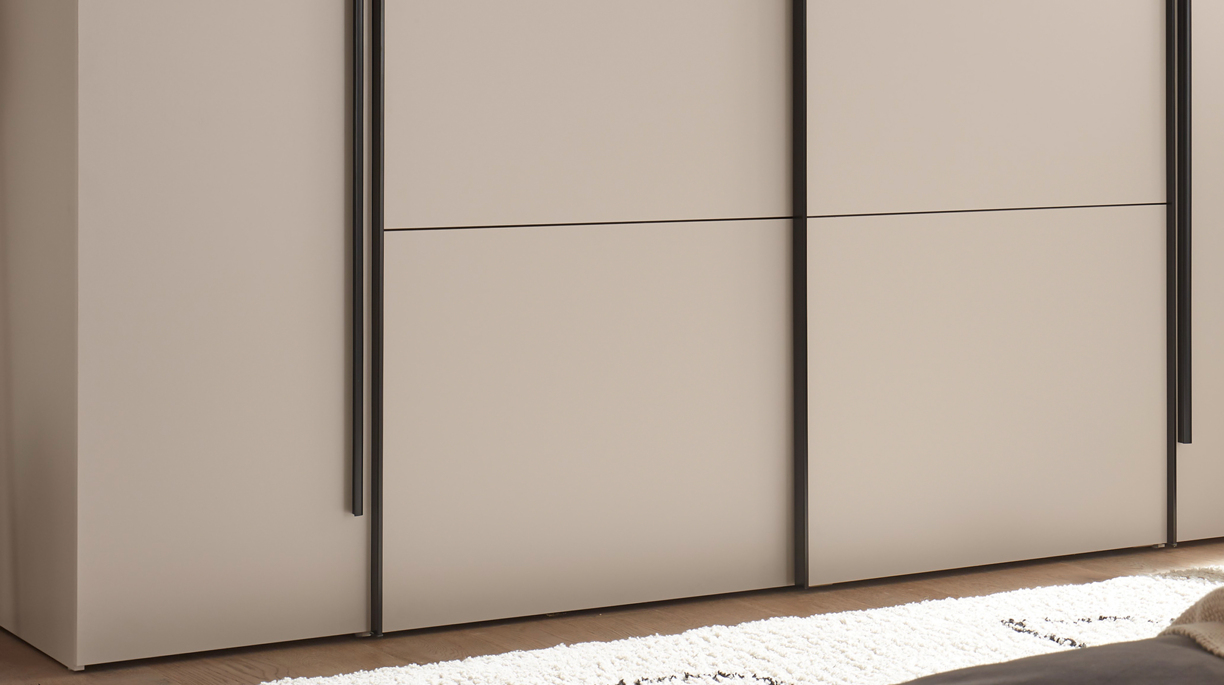 Kleiderschrank beige 276 cm Schwebetüren - MATURS