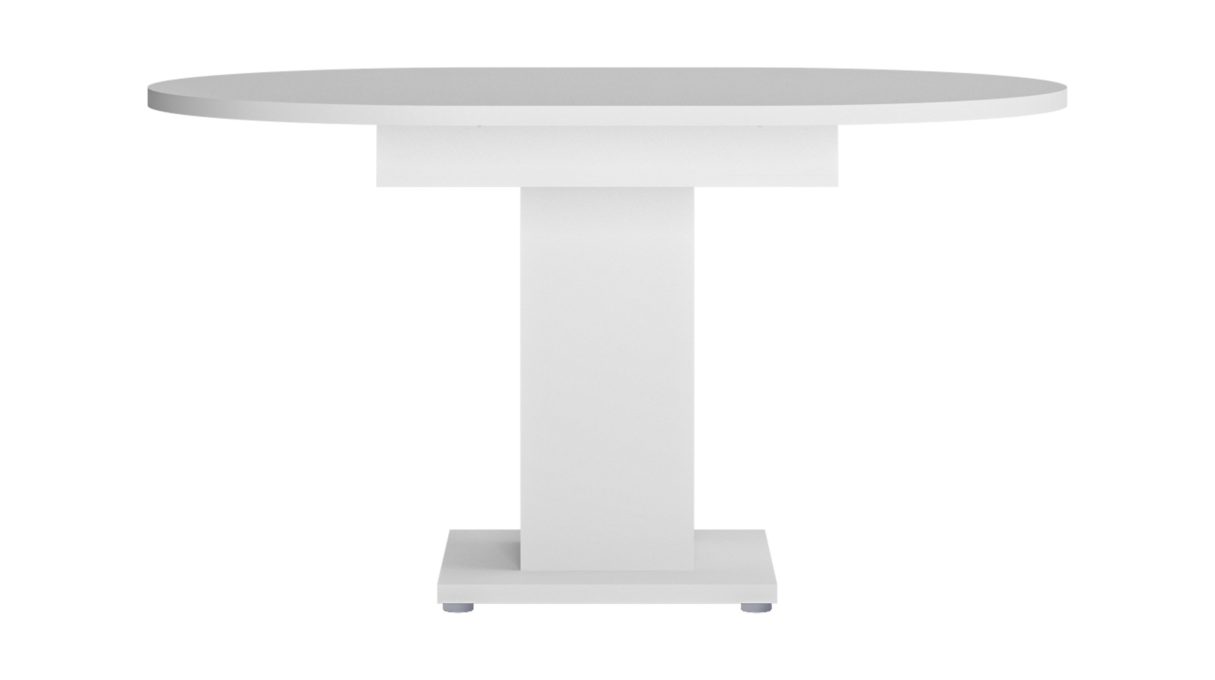 Esstisch rund 100 - 140 cm ausziehbar weiß - LEO