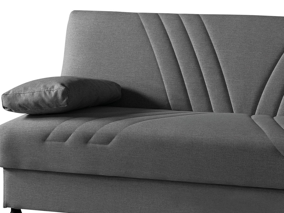 Einzelsofa grau Schlaffunktion ausziehbar 2-Sitzer 198 cm - KAYA