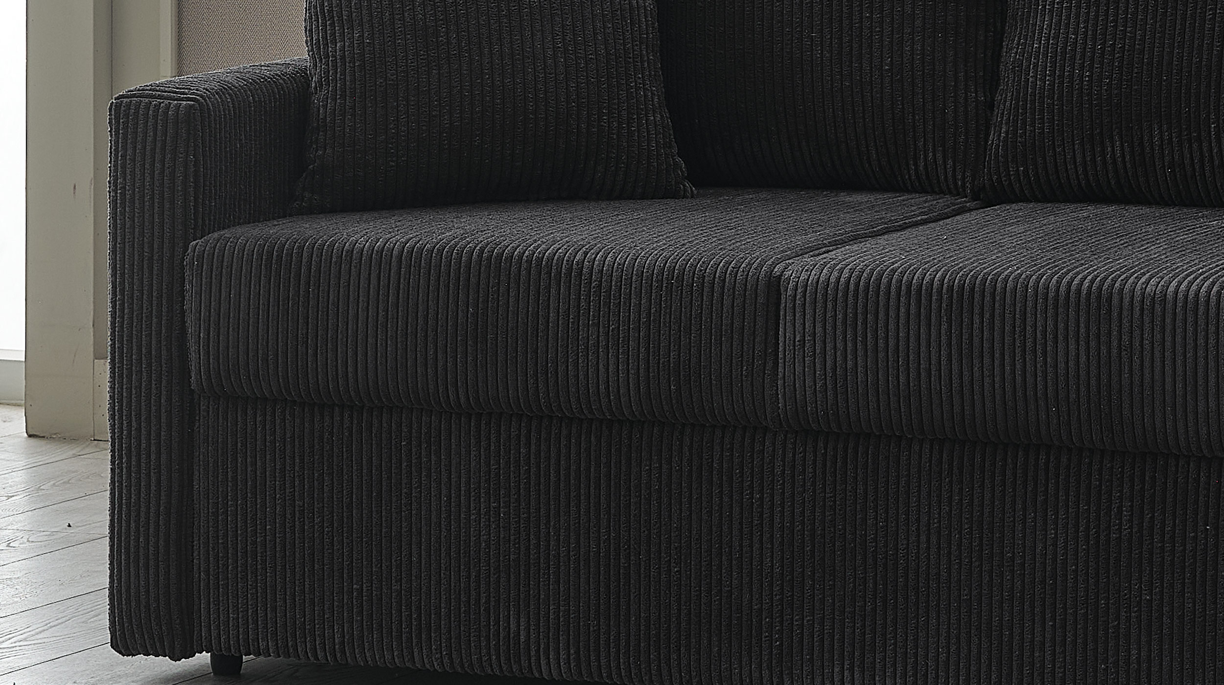 Schlafsofa Cord anthrazit 2-Sitzer 159 cm - BERGAMO