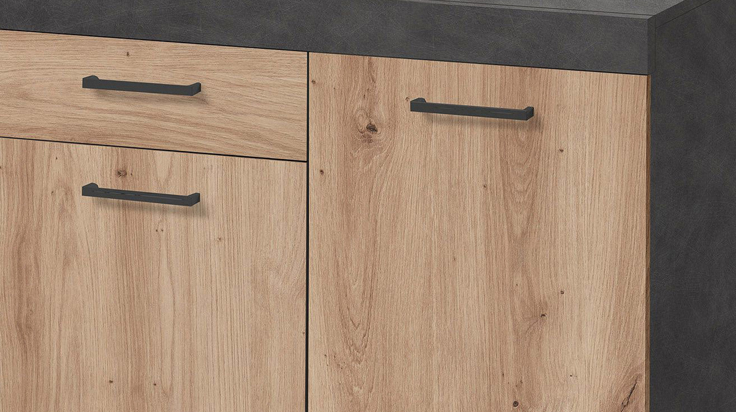 Kommode mit Schubladen anthrazit Artisan Eiche 160 cm - BRISTOL