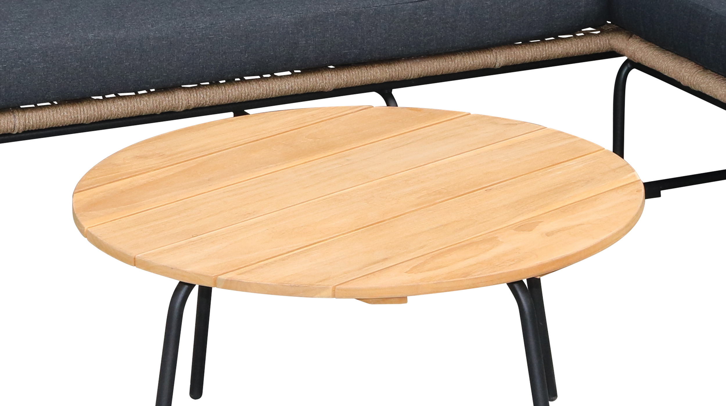 Gartenmöbel Set 3-teilig Teak Holz Tisch 70 x 40 cm - SERENO
