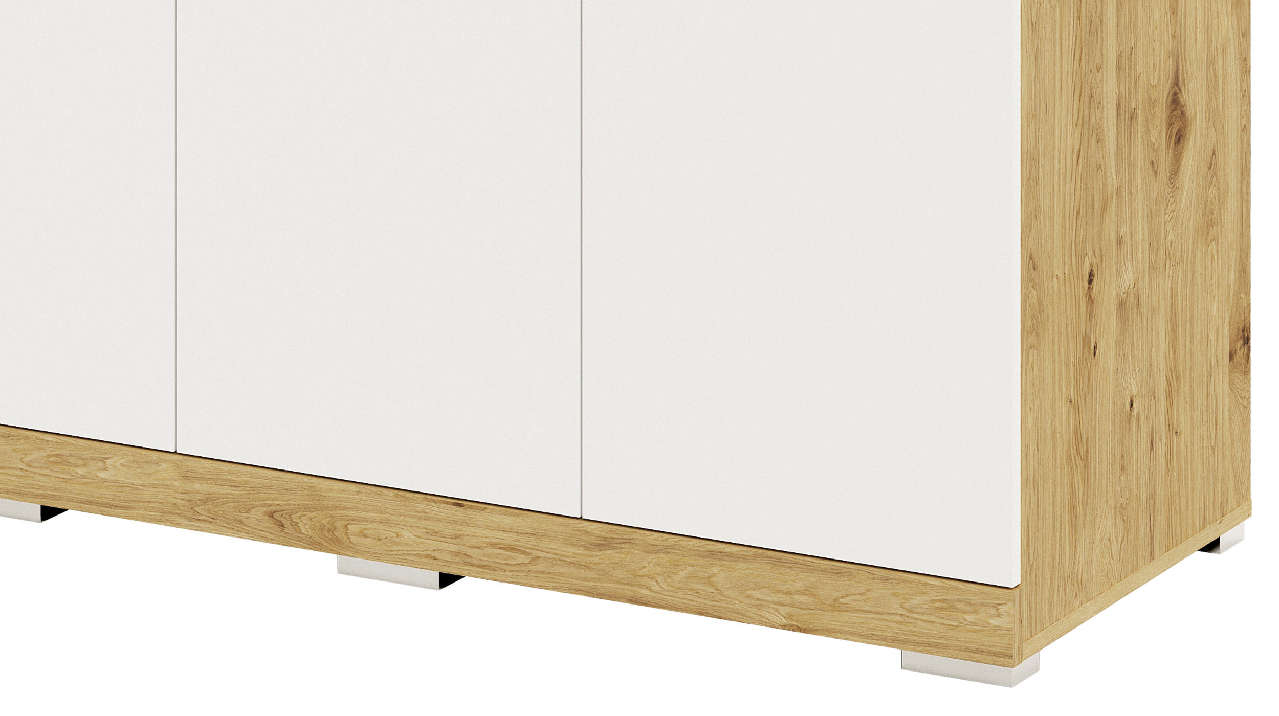 Kommode weiß Artisan Eiche 160 x 50 cm - 2 Schubladen - BRISTOL