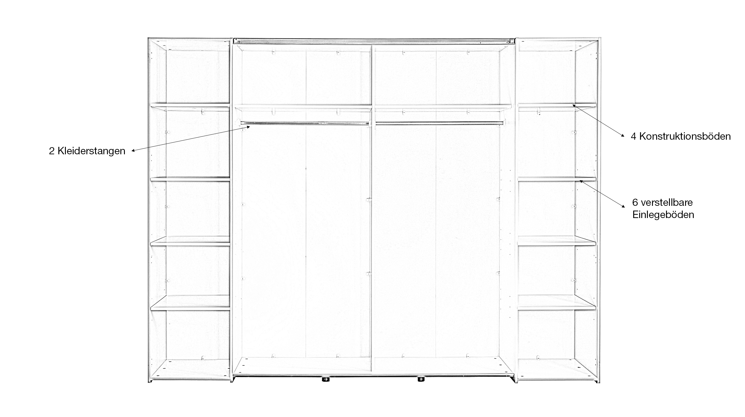 Kleiderschrank beige 276 cm Schwebetüren - MATURS